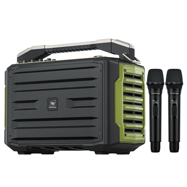 200W Portable PA Speaker with Wireless Mics - WinBridge K600 for Events - WinBridge