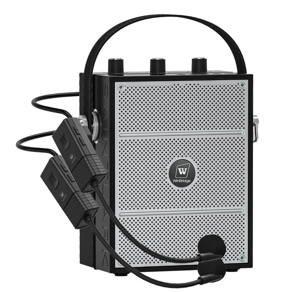 WinBridge S98 Plus 50W Voice Amplifier with 2 Headset Microphones,Microphone with Speaker, Portable Sound System with Microphone,Bluetooth Speaker Megaphone for Teachers, Classroom, Outdoor, Events - WinBridge