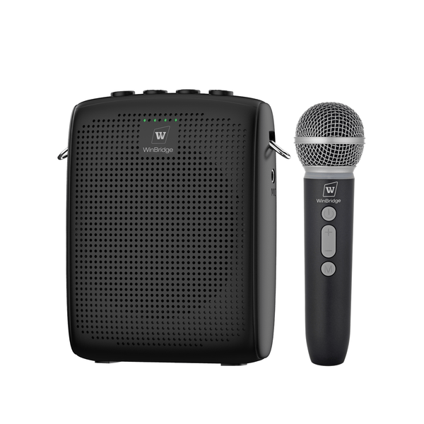 WinBridge WB009 Wireless Voice Amplifier with Microphone for Teachers, Portable PA System with Bluetooth Handheld Mic, Portable Speaker Mic Set, Cardioid Pickup for Classroom, Outdoor, Public Speaking - WinBridge