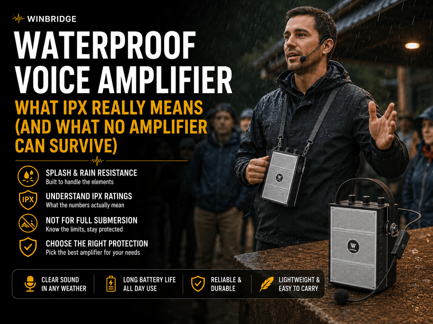 Waterproof Voice Amplifier: What IPX Really Means (and What No Amplifier Can Survive)