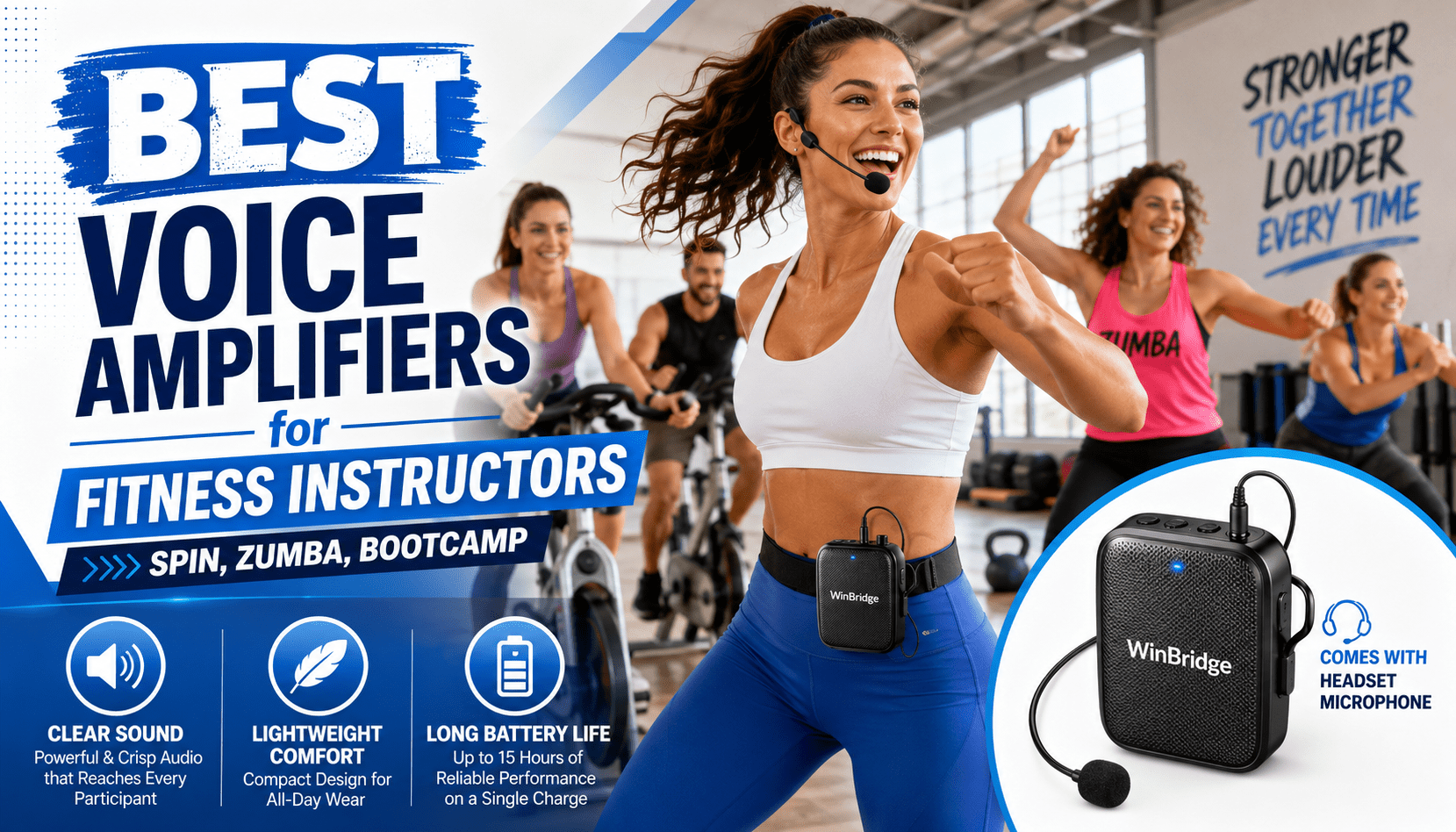 Best Voice Amplifiers for Fitness Instructors (Spin, Zumba, Bootcamp) - WinBridge