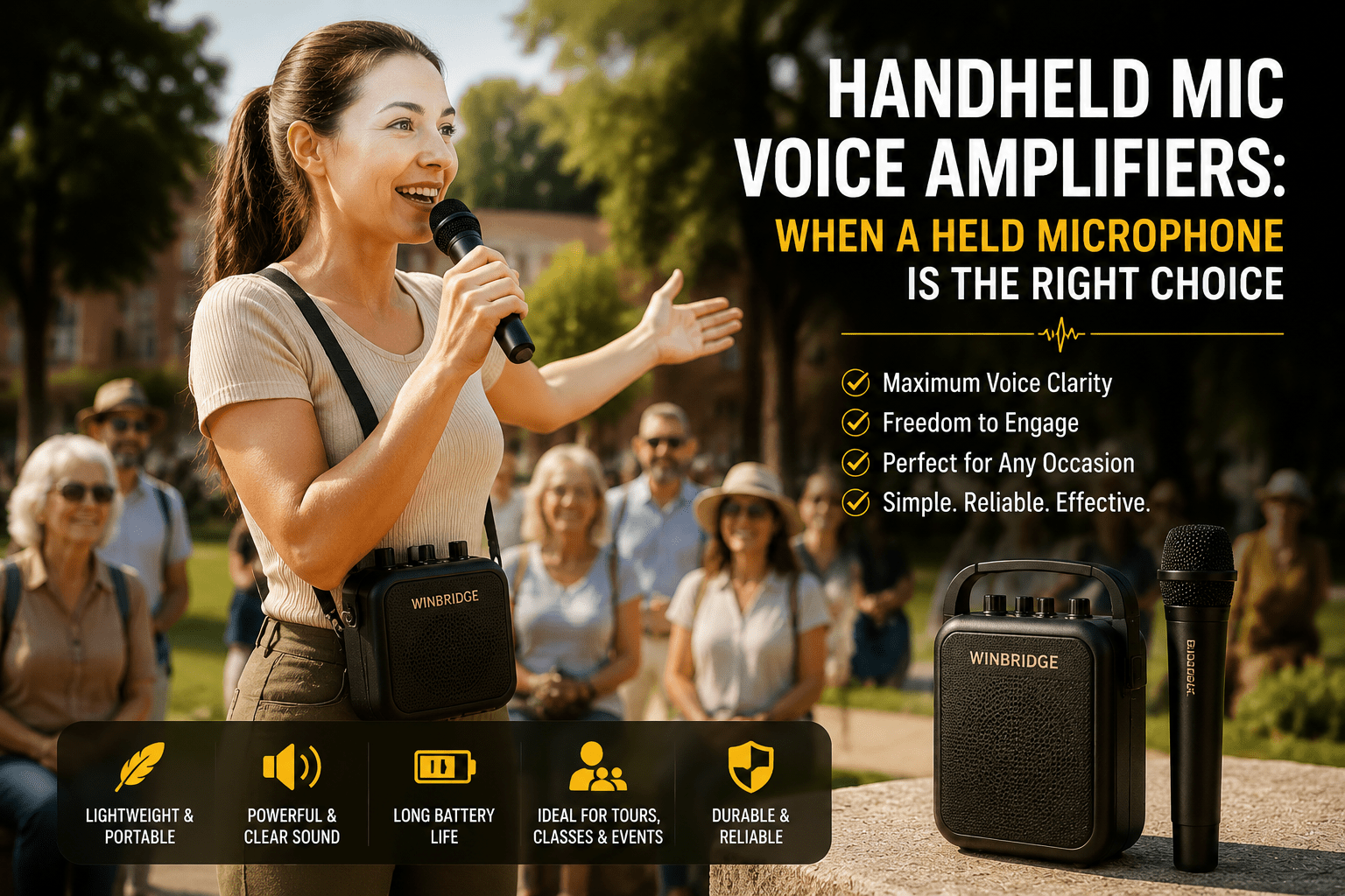 Handheld Mic Voice Amplifiers: When a Held Microphone Is the Right Choice - WinBridge