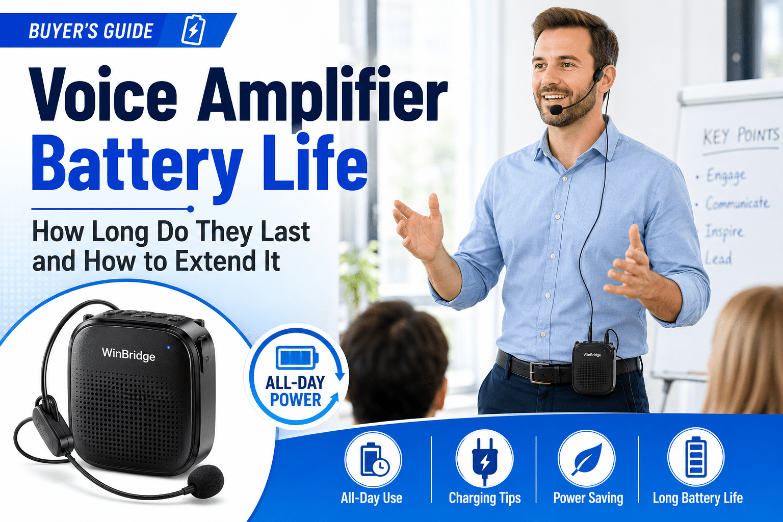 Voice Amplifier Battery Life: How Long Do They Last and How to Extend It - WinBridge