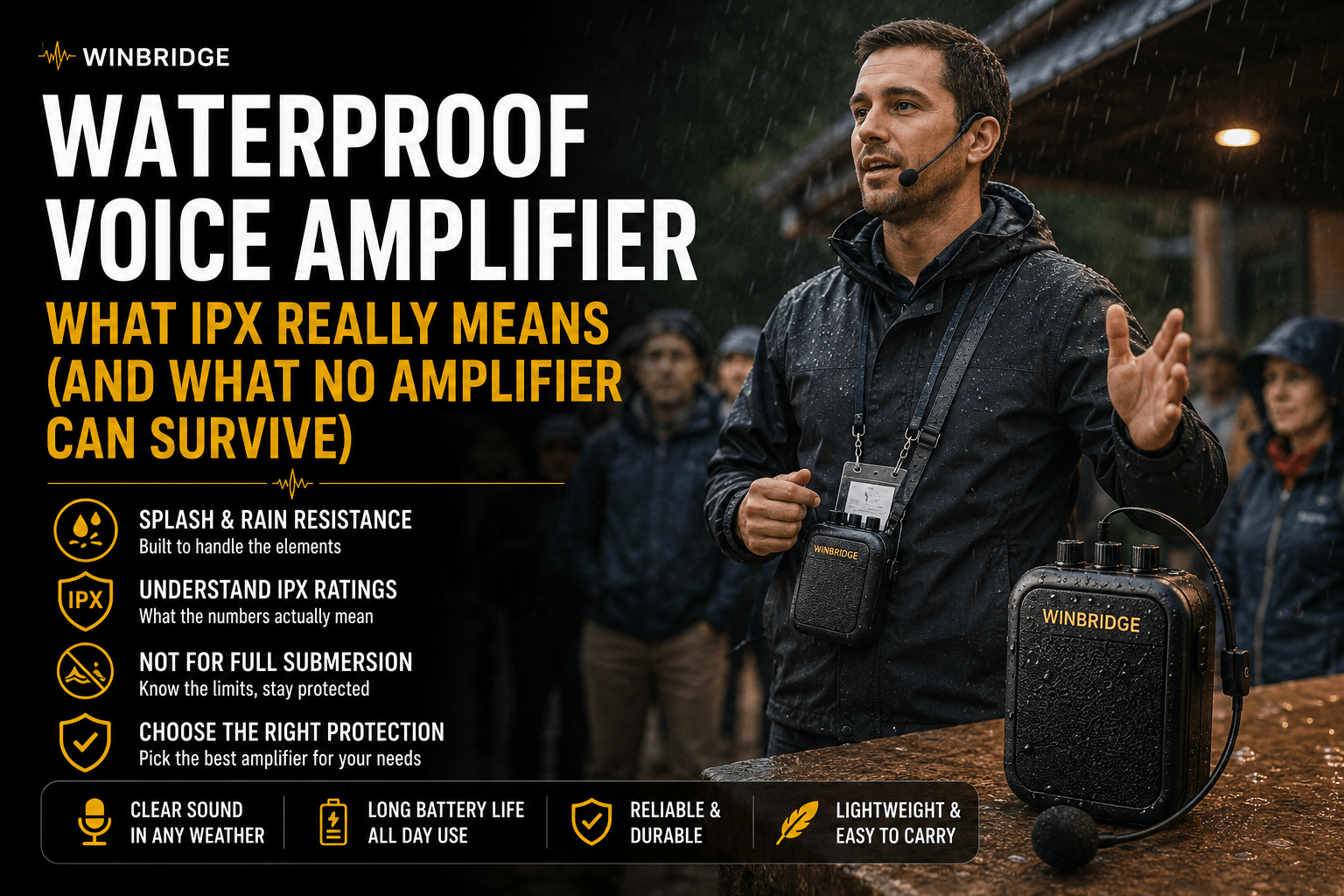 Waterproof Voice Amplifier: What IPX Really Means (and What No Amplifier Can Survive) - WinBridge
