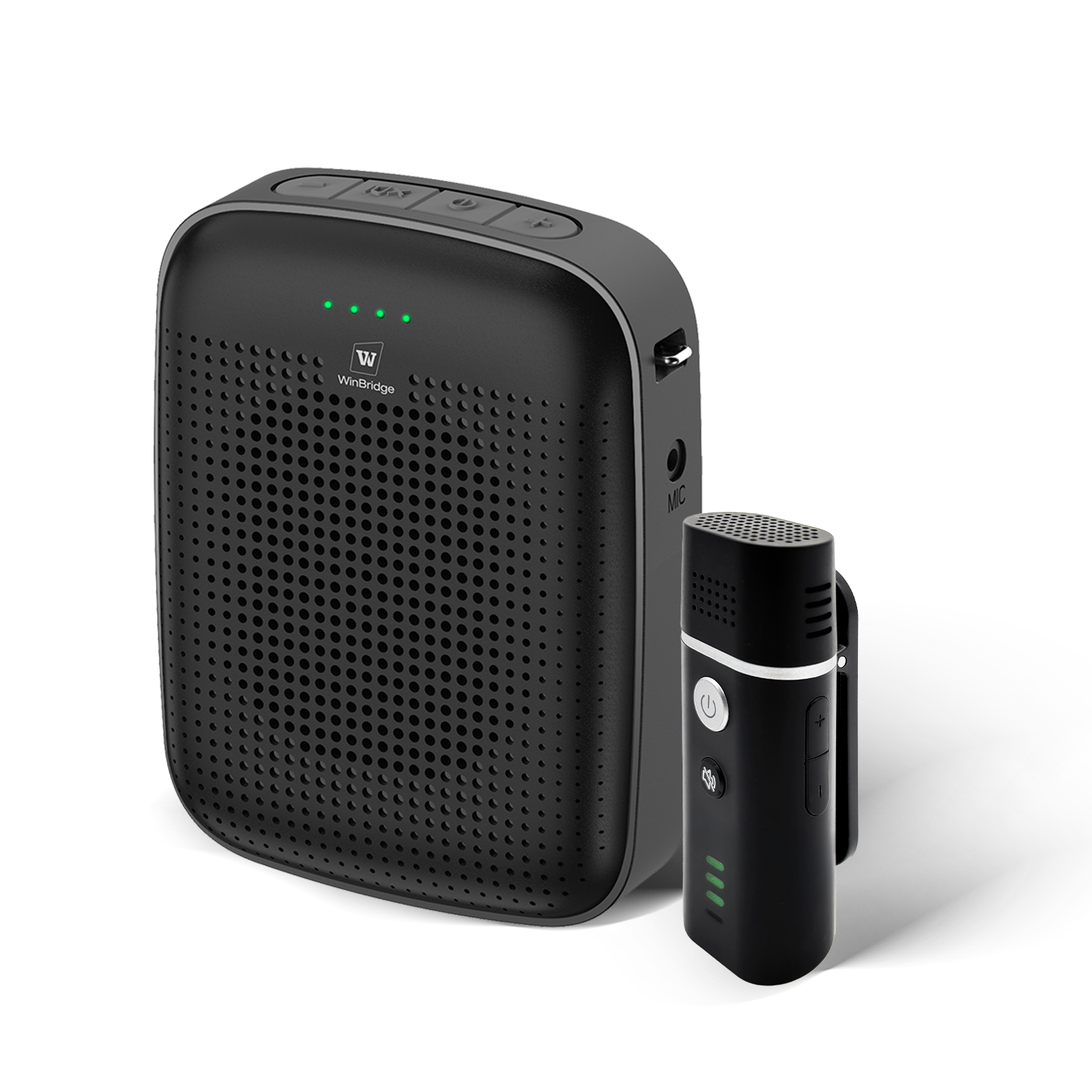WinBridge A006 Voice Amplifier with Wireless Lapel Microphone - Personal Megaphone for Teachers, 15W Portable Mini Bluetooth PA System and Clip-on Lavalier Mic for Classroom, Speech, Yoga, Tour Guide