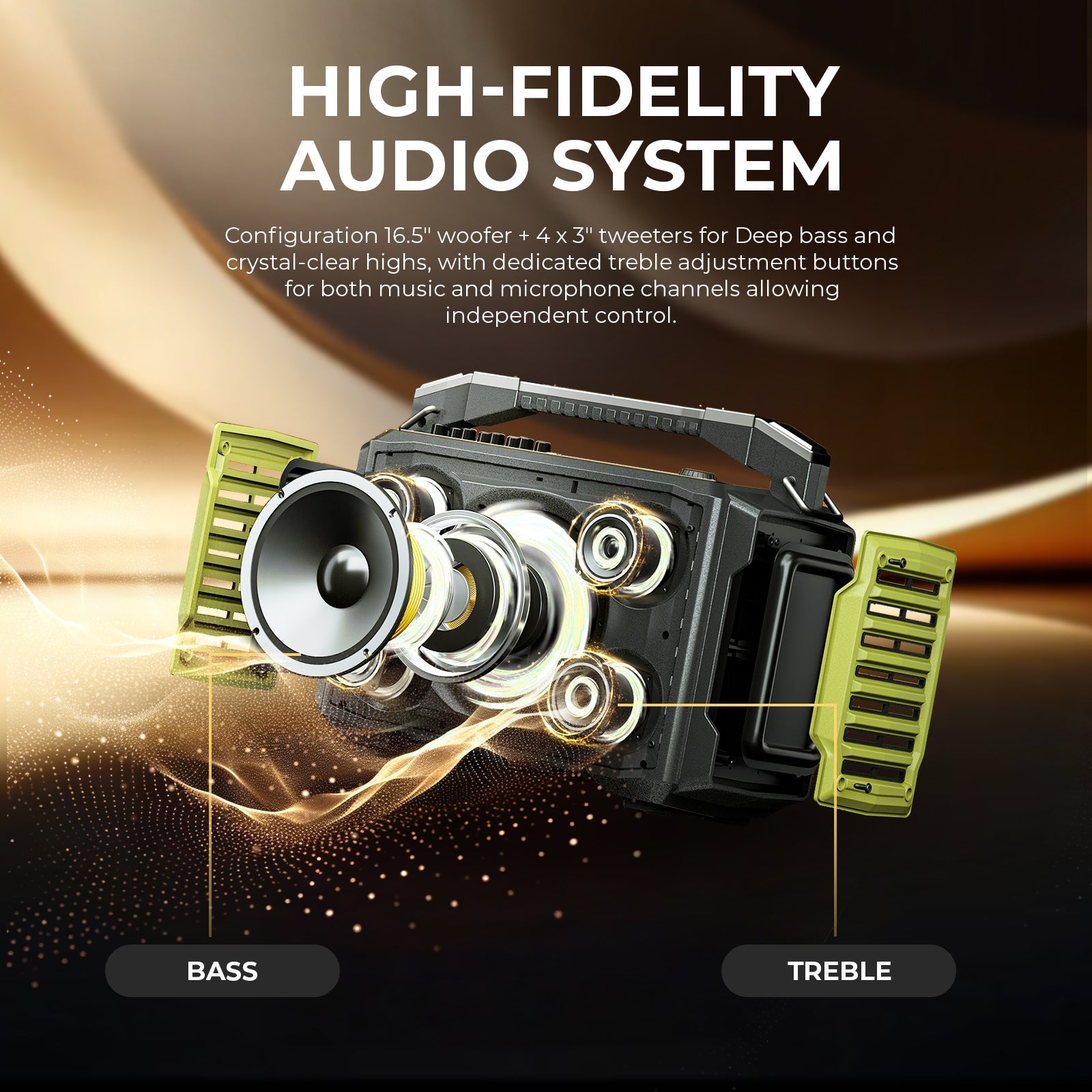200W Portable PA Speaker with Wireless Mics - WinBridge K600 for Events - WinBridge
