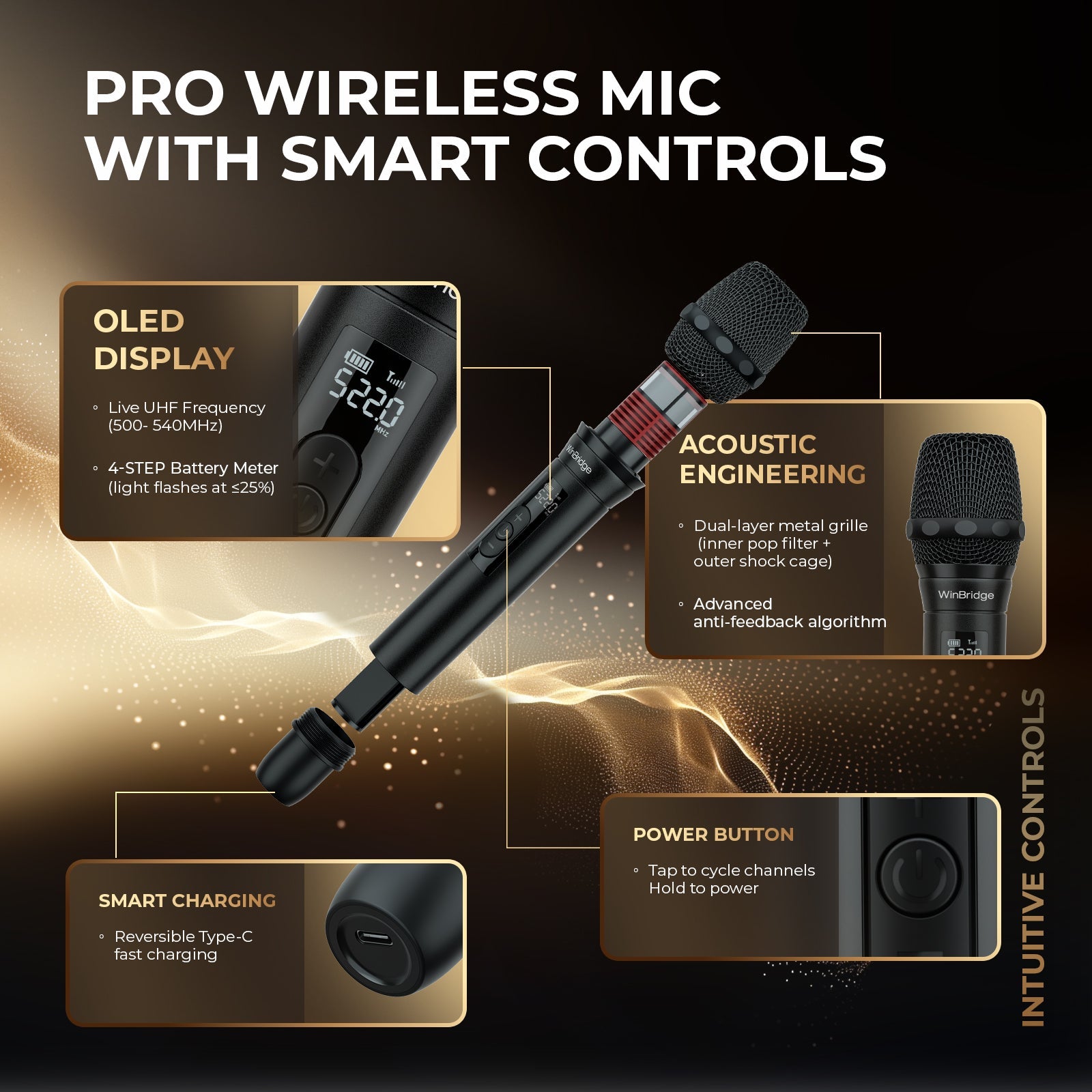 200W Portable PA Speaker with Wireless Mics - WinBridge K600 for Events - WinBridge
