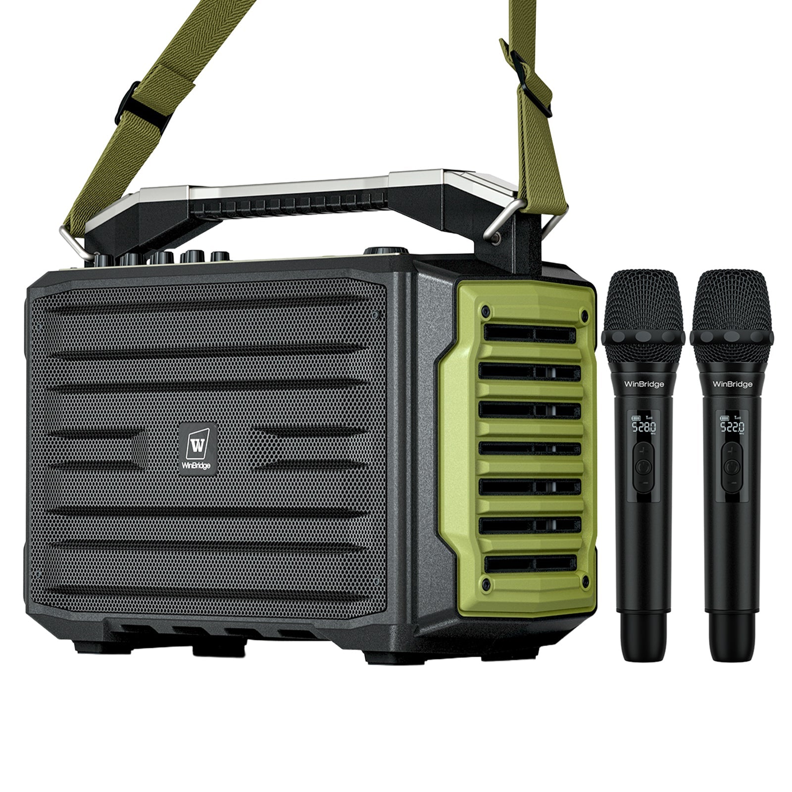 200W Portable PA Speaker with Wireless Mics - WinBridge K600 for Events - WinBridge