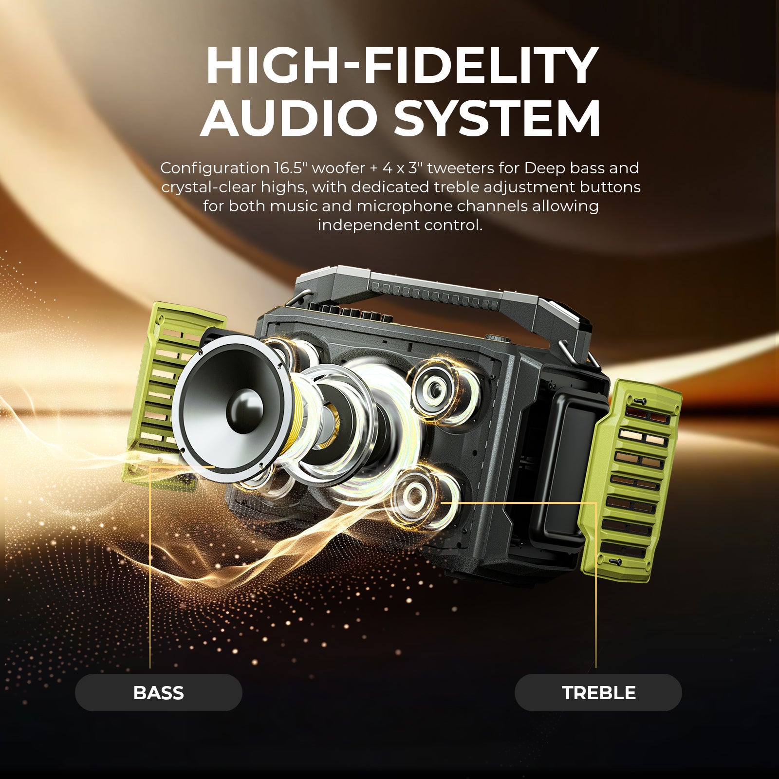 200W Portable PA Speaker with Wireless Mics - WinBridge K600 for Events