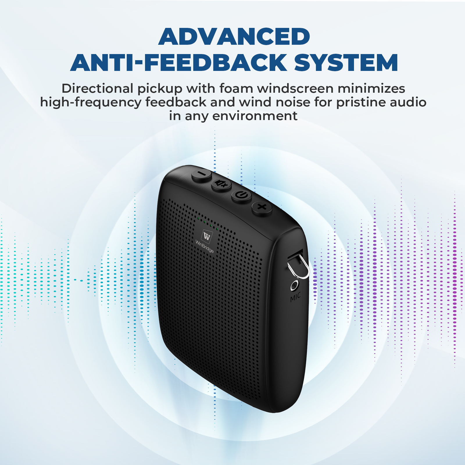 WinBridge WB009 Wireless Voice Amplifier with Microphone for Teachers, Portable PA System with Bluetooth Handheld Mic, Portable Speaker Mic Set, Cardioid Pickup for Classroom, Outdoor, Public Speaking