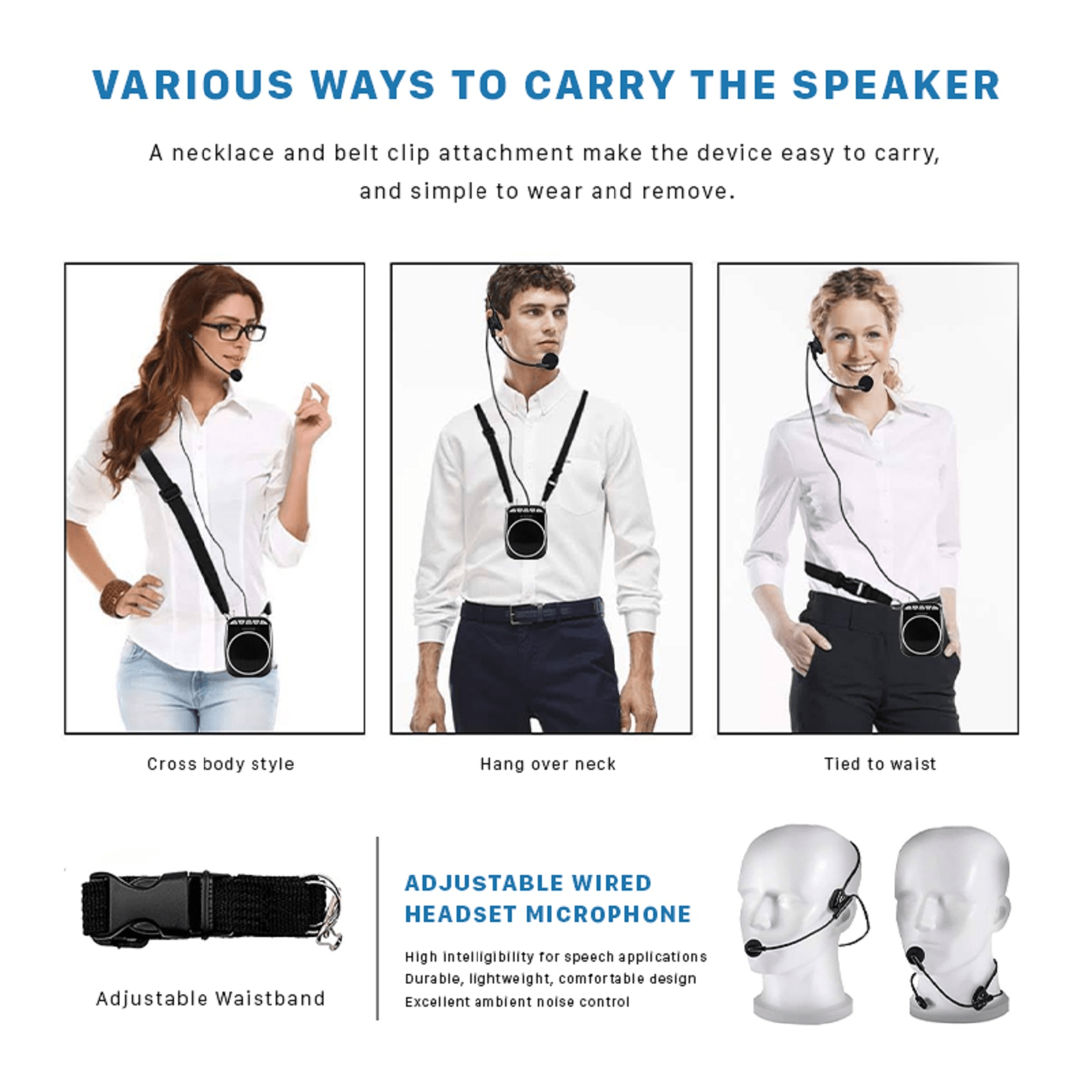 WinBridge WB001 Portable Voice Amplifier Rechargeable Ultralight For Teachers