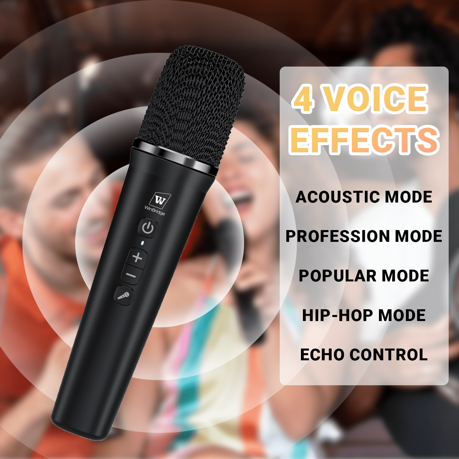 WinBridge S97 60W Powerful Wireless Voice Amplifier with Handheld and Headset Microphones for Teachers,Portable PA System with Sound Effects, Karaoke Speaker and Mic System Support Guitar Play