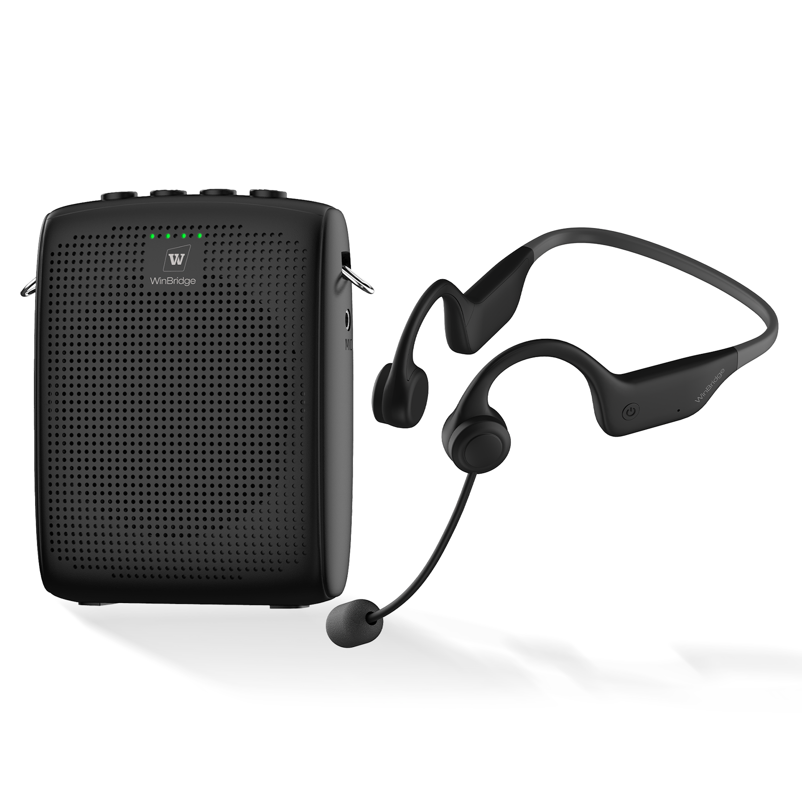 WinBridge WB007 Voice Amplifier Wireless Microphone Earhook, Porable Speaker and Mic for Teachers, Mini PA System with Crystal-Clear Original Sound, Fitness Ear-Secured Microphone for Public Speaking