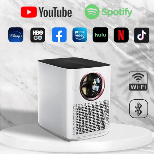 Y3 Smart Projector with 4K Decoding, 4000 Lumens, Auto Focus, Android 9.0,With Bluetooth speaker mode, Interactive touchscreen
