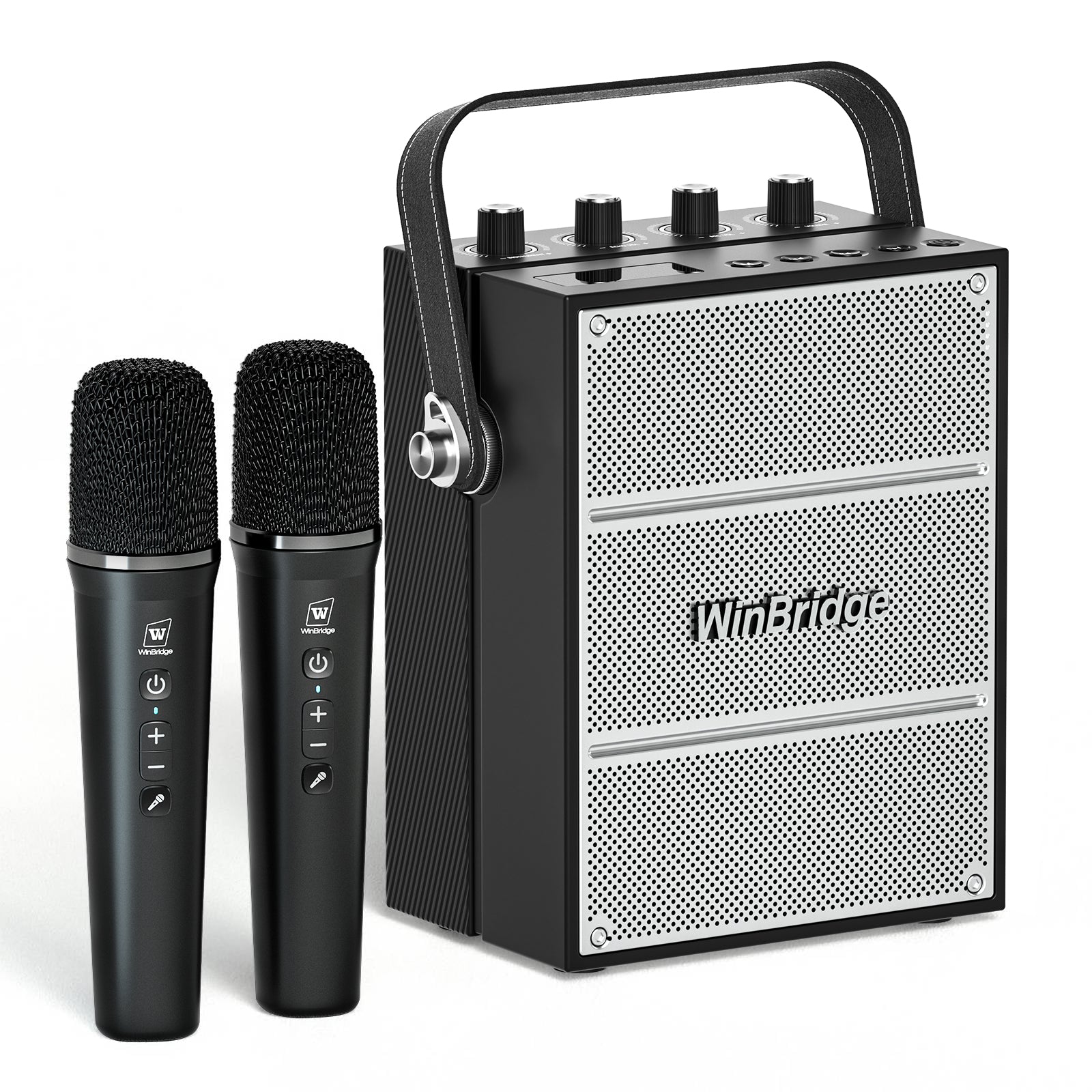 VoicePower™ 100W Portable PA System with 2 Wireless Mics - WinBridge S99 Karaoke