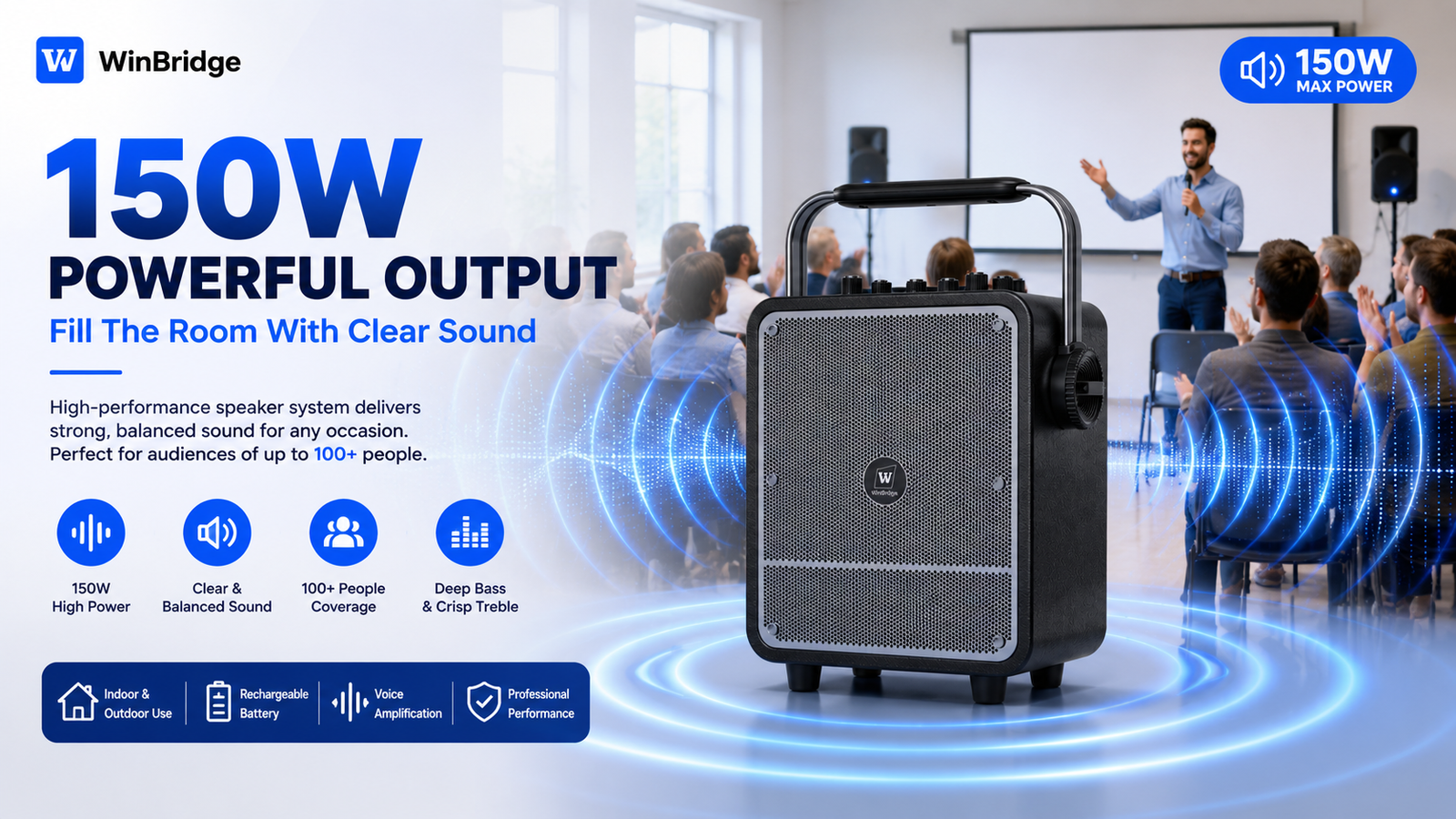S200 VoicePro™ Speak Naturally. Be Heard Clearly.  150W Professional Portable PA System