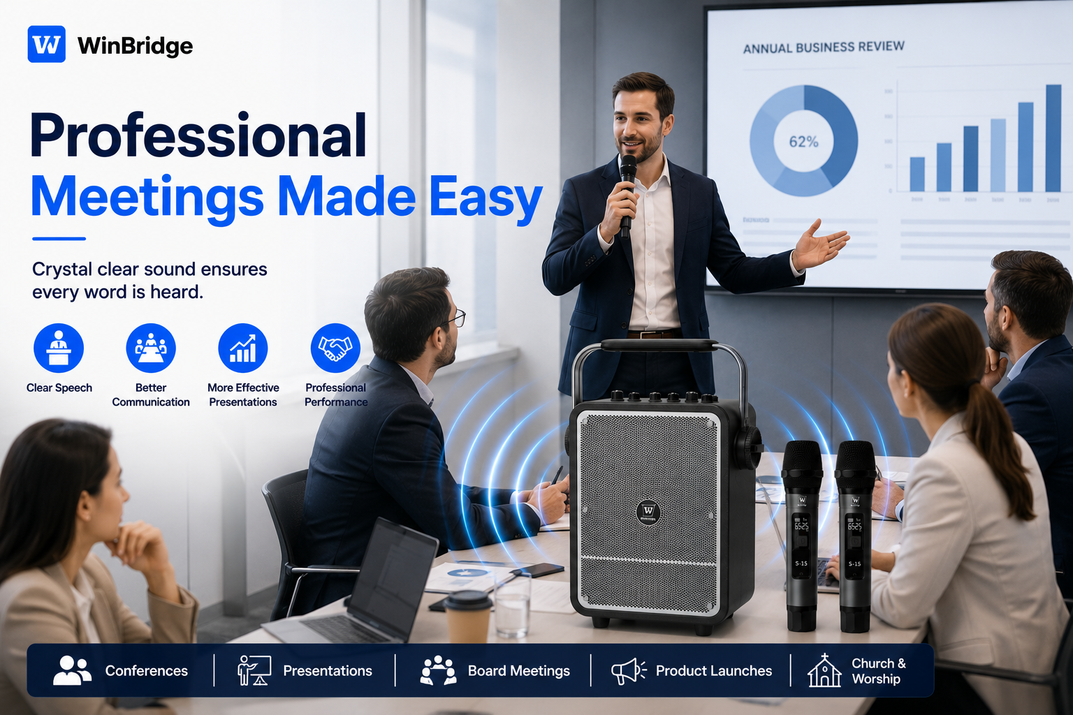 S200 VoicePro™ Speak Naturally. Be Heard Clearly.  150W Professional Portable PA System