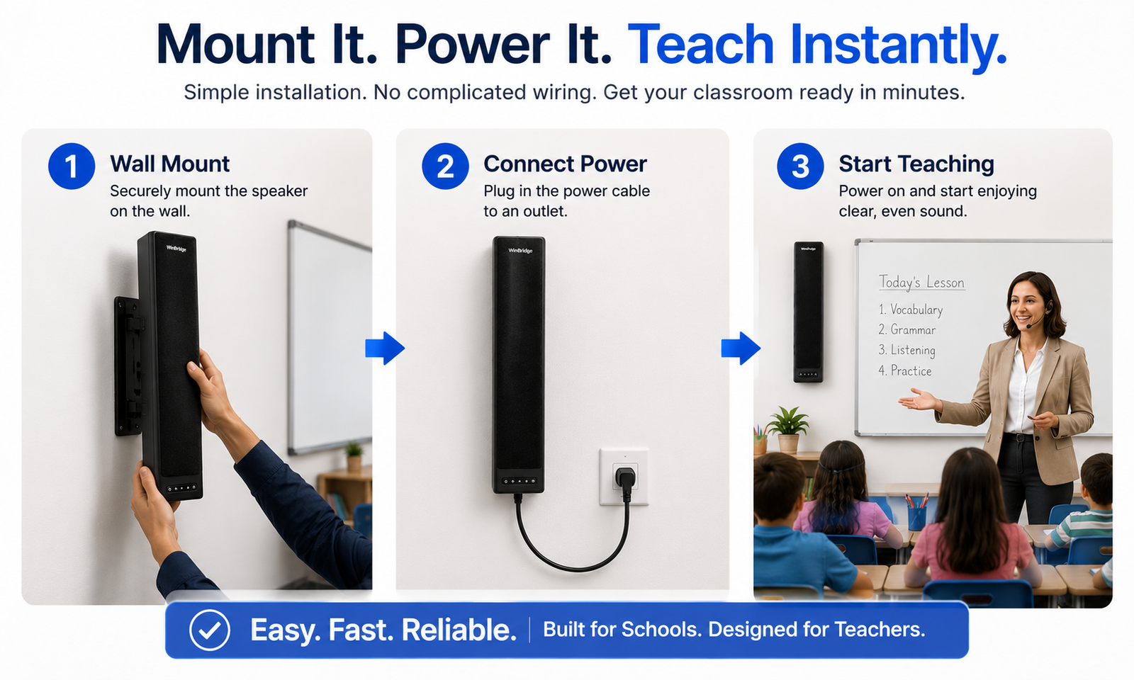 WinBridge VoiceEqual™ Classroom Voice Amplification System for Schools & Training Rooms