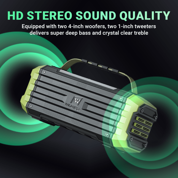 WinBridge K50 Karaoke Machine with 2 UHF Wireless Microphones 100W Bluetooth 5.3 Waterproof Pa System with Remote Control, Portable Microphone and Speaker Set for Party, Indoor/Outdoor Events