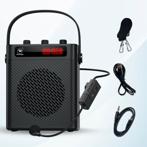 WinBridge S93 Voice Amplifier Wireless Microphone 30W Portable Lightweight Bluetooth 5.3 Mini Pa System for Teachers, 2900mAh Rechargeable Small Speaker with Headset Mic for Classroom, Speaking