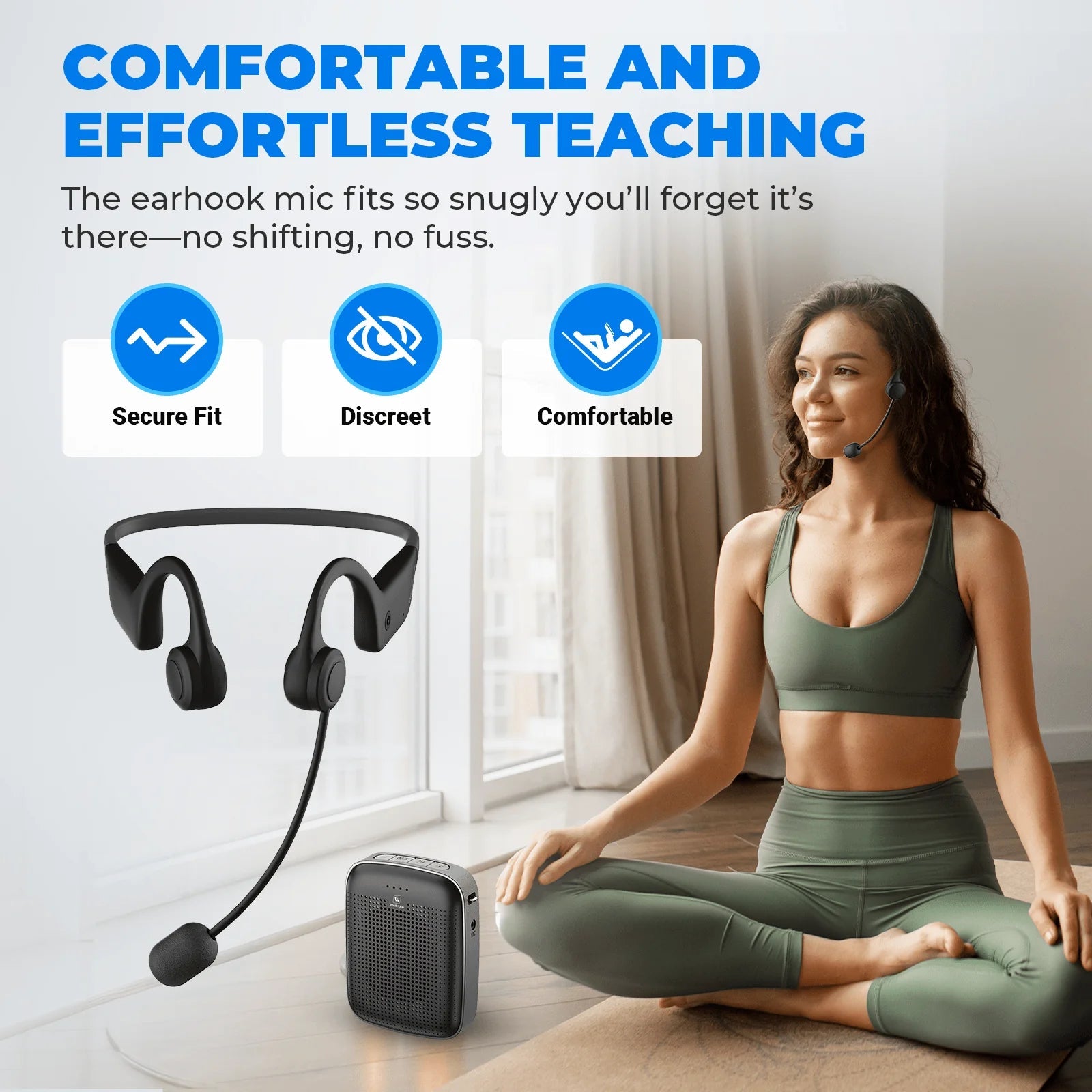 Voice Amplifier with Earhook Wireless Mic — WinBridge A007 15W - WinBridge