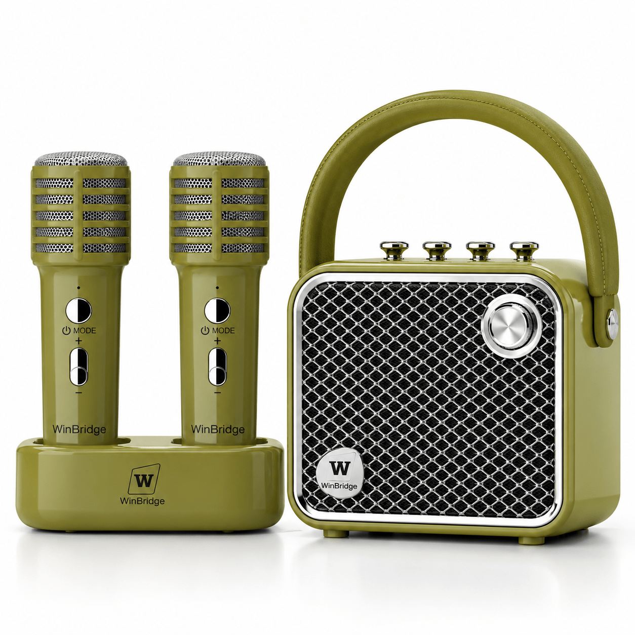 VoiceBeat™ Mini Karaoke Machine with 2 Wireless Microphones - WinBridge L20 20W - WinBridge