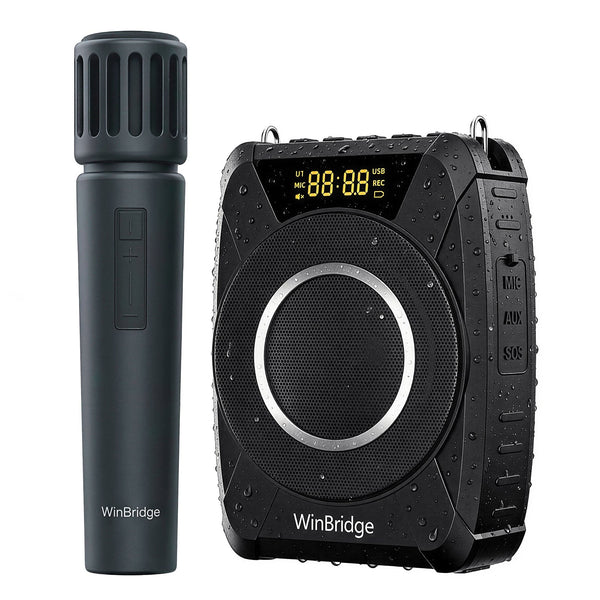VoiceMate™ Waterproof Voice Amplifier with Wireless Handheld Microphone - WinBridge M802 20W - WinBridge