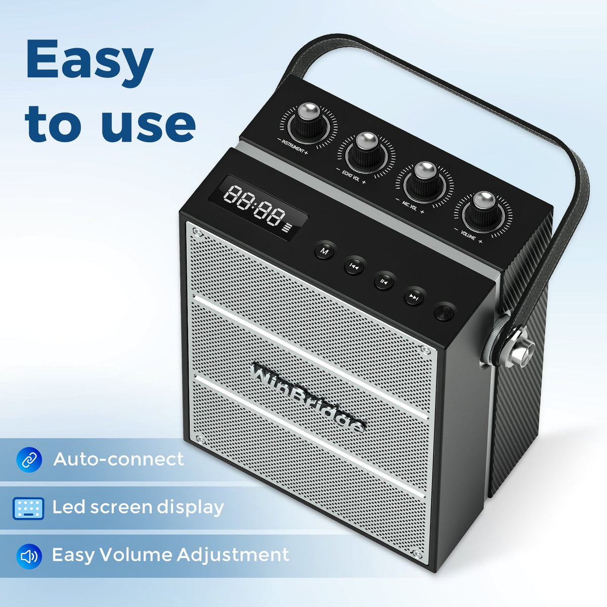 VoicePower™ 100W Portable PA System with 2 Wireless Mics - WinBridge S99 Karaoke - WinBridge