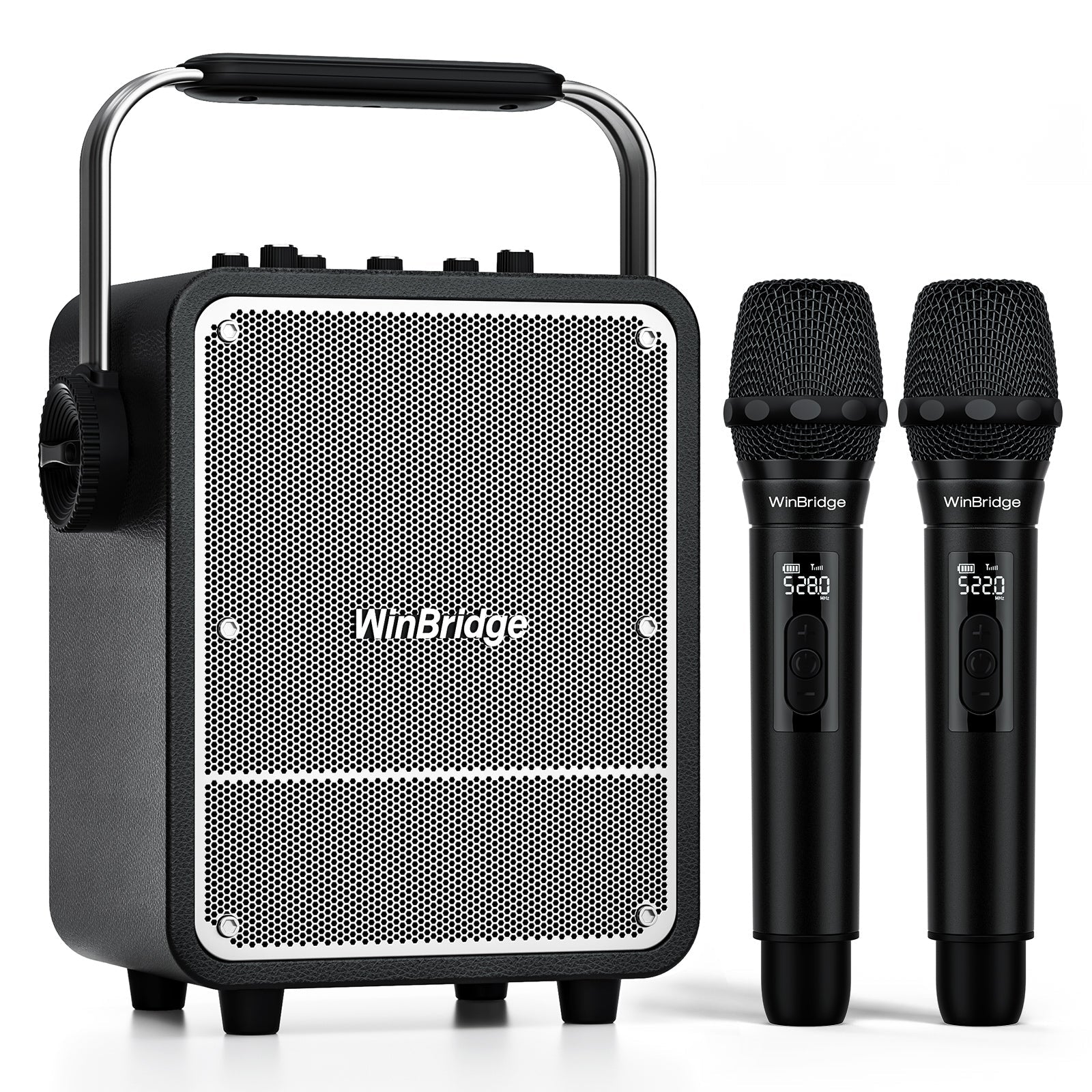 VoicePower™ 150W Portable PA System with 2 Wireless Mics - WinBridge S200 Guitar Amp - WinBridge