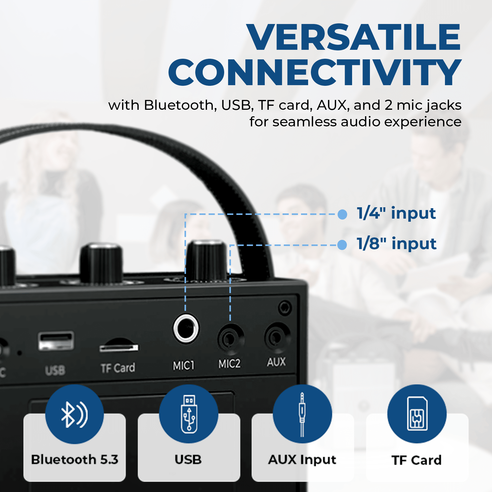 VoicePower™ Portable PA System with UHF Wireless Mic 50W - WinBridge S98 - WinBridge