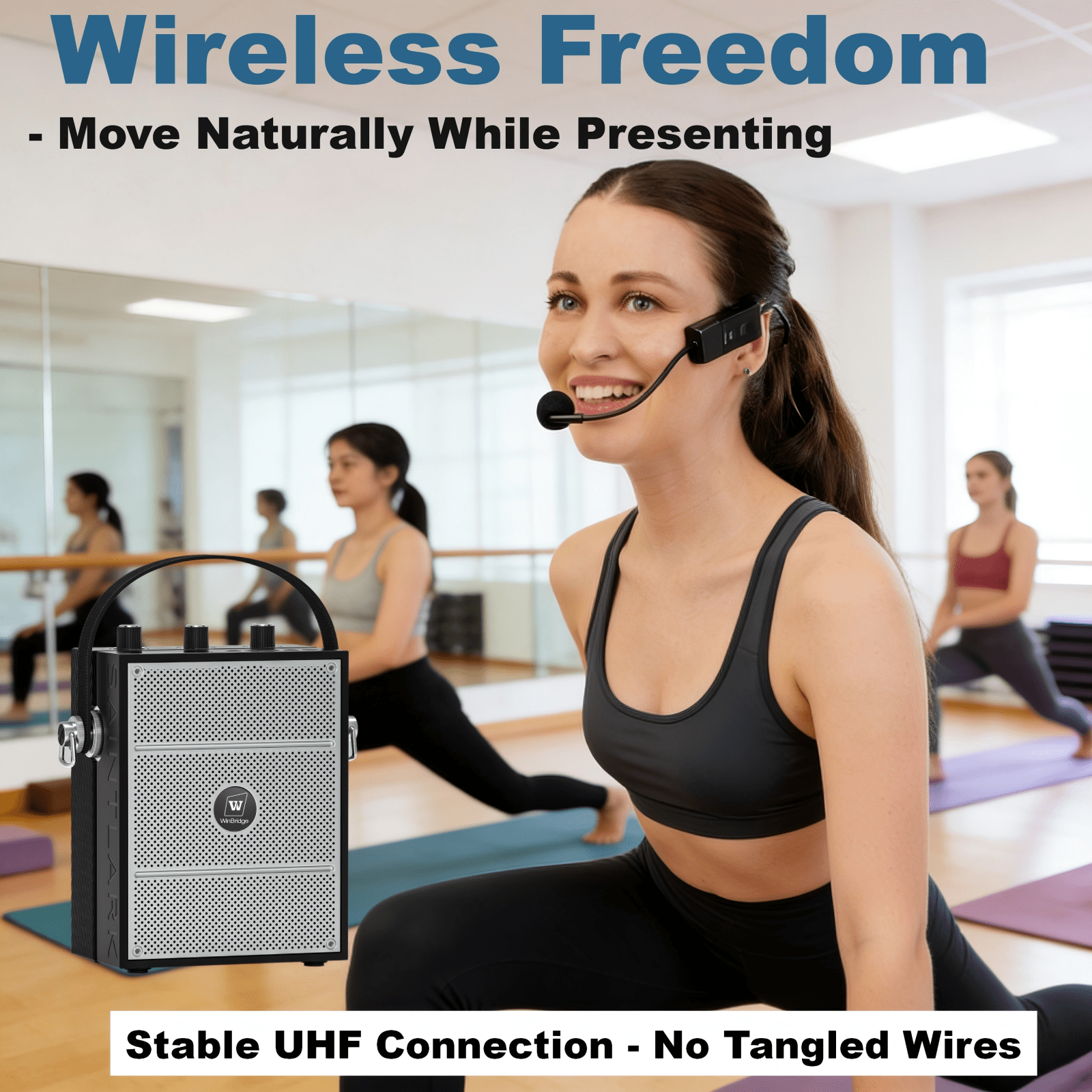 VoicePower™ Portable PA System with UHF Wireless Mic 50W - WinBridge S98 - WinBridge