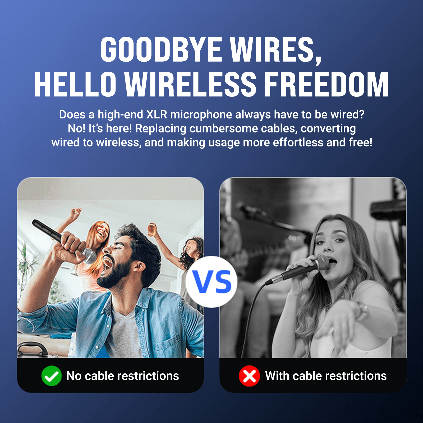 WinBridge 2.4GHz Wireless XLR Microphone Transmitter & Receiver System - 24 - bit/192kHz High - Resolution Plug - on Adapter for Dynamic Microphones, Audio Mixers, PA Systems, and Cameras H58 - WinBridge