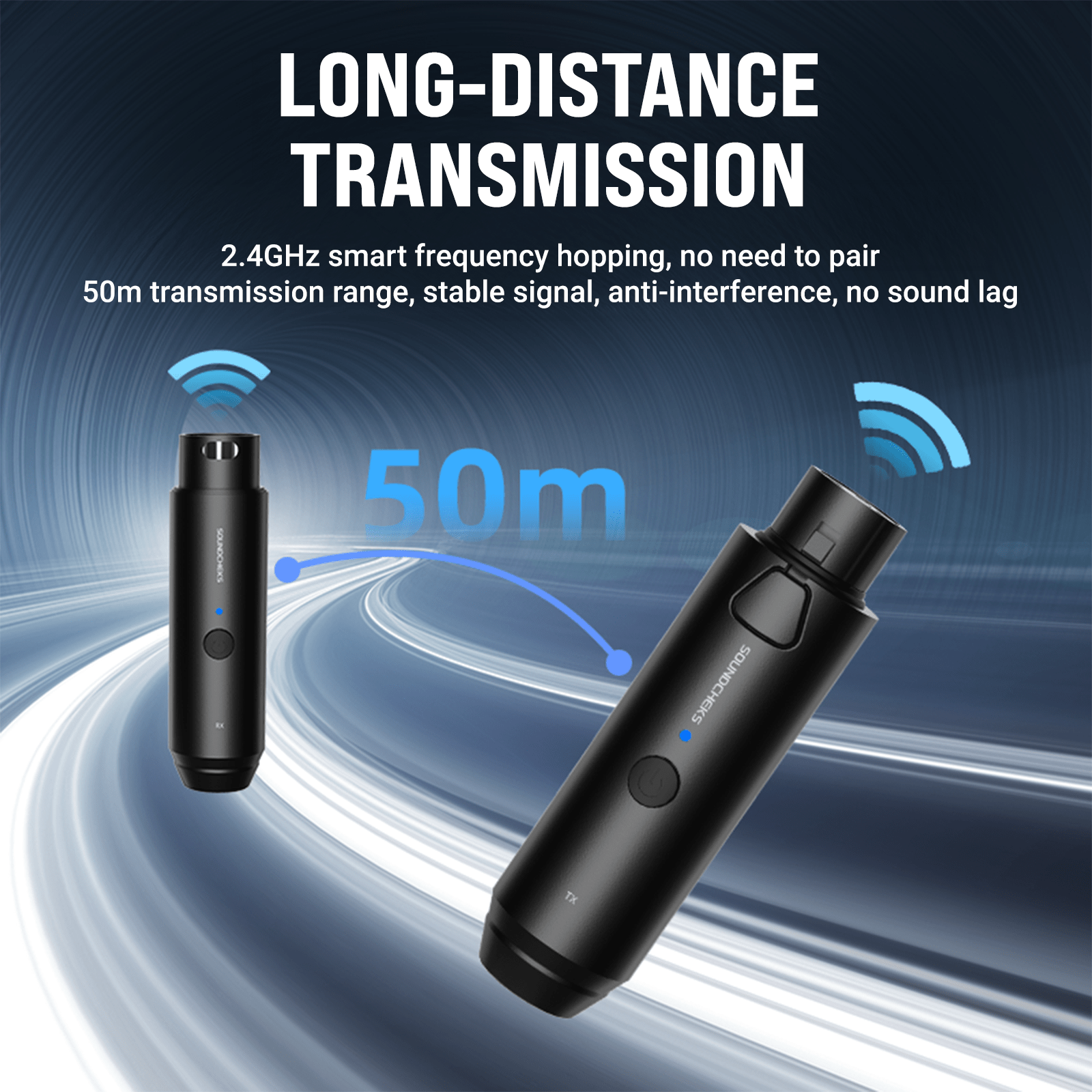 WinBridge 2.4GHz Wireless XLR Microphone Transmitter & Receiver System - 24 - bit/192kHz High - Resolution Plug - on Adapter for Dynamic Microphones, Audio Mixers, PA Systems, and Cameras H58 - WinBridge