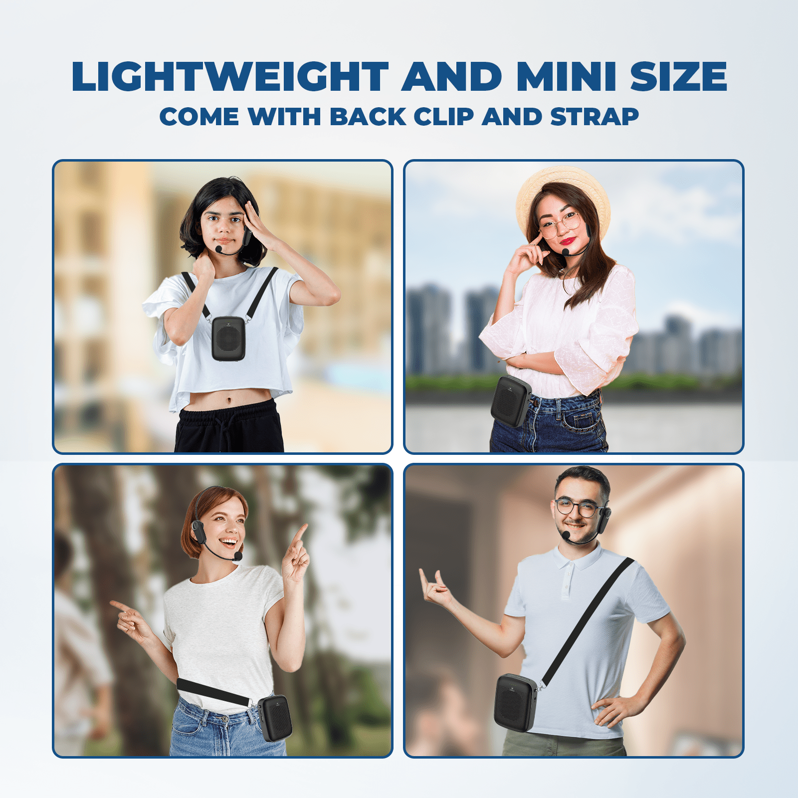 WinBridge A002 Wireless Bluetooth Voice Amplifier for Teachers – 15W Portable Mini Amplifier with Wireless Microphone Headset, Personal Mic for Classroom, Teaching, Training & Public Speaking - WinBridge