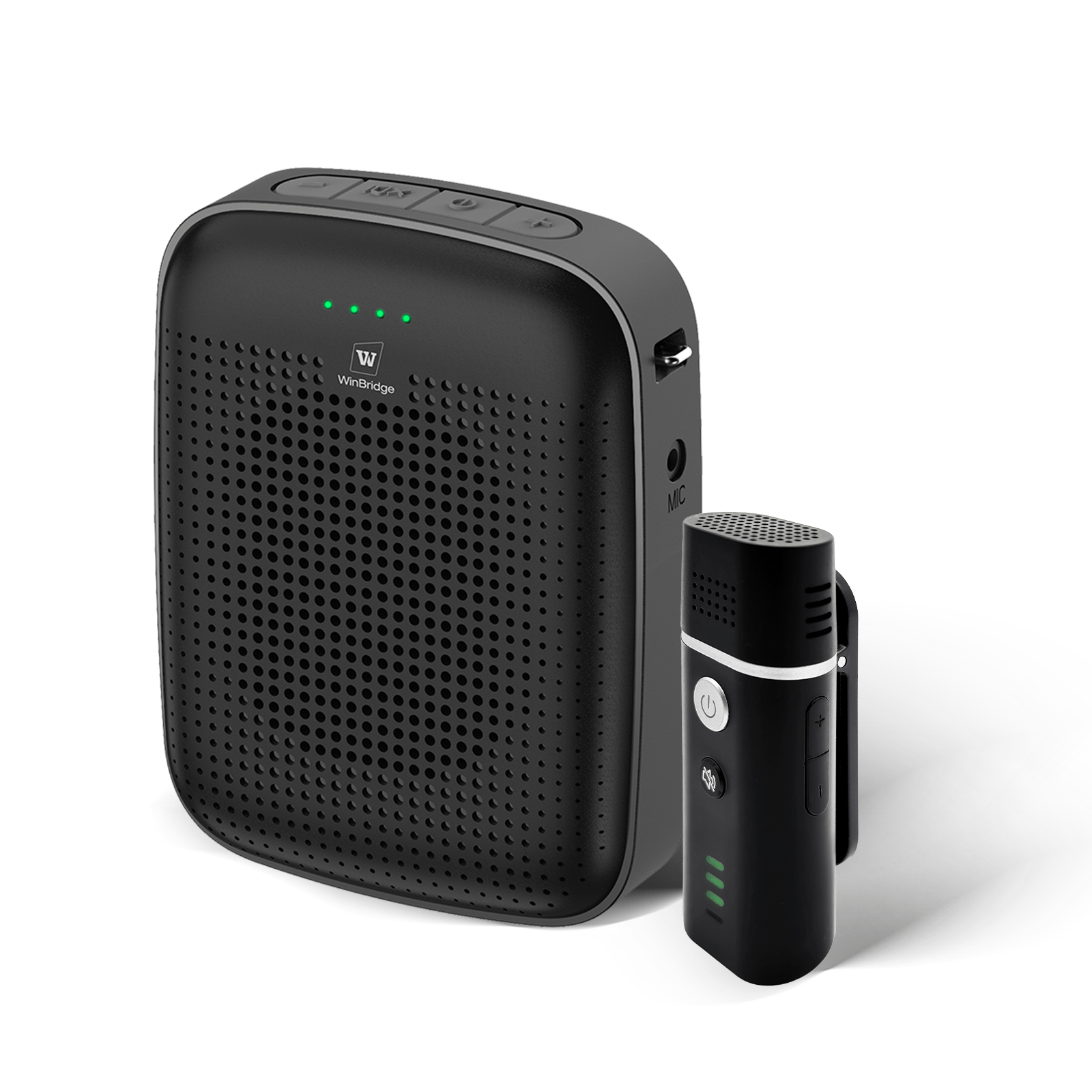 WinBridge A006 Voice Amplifier with Wireless Lapel Microphone - Personal Megaphone for Teachers, 15W Portable Mini Bluetooth PA System and Clip - on Lavalier Mic for Classroom, Speech, Yoga, Tour Guide - WinBridge