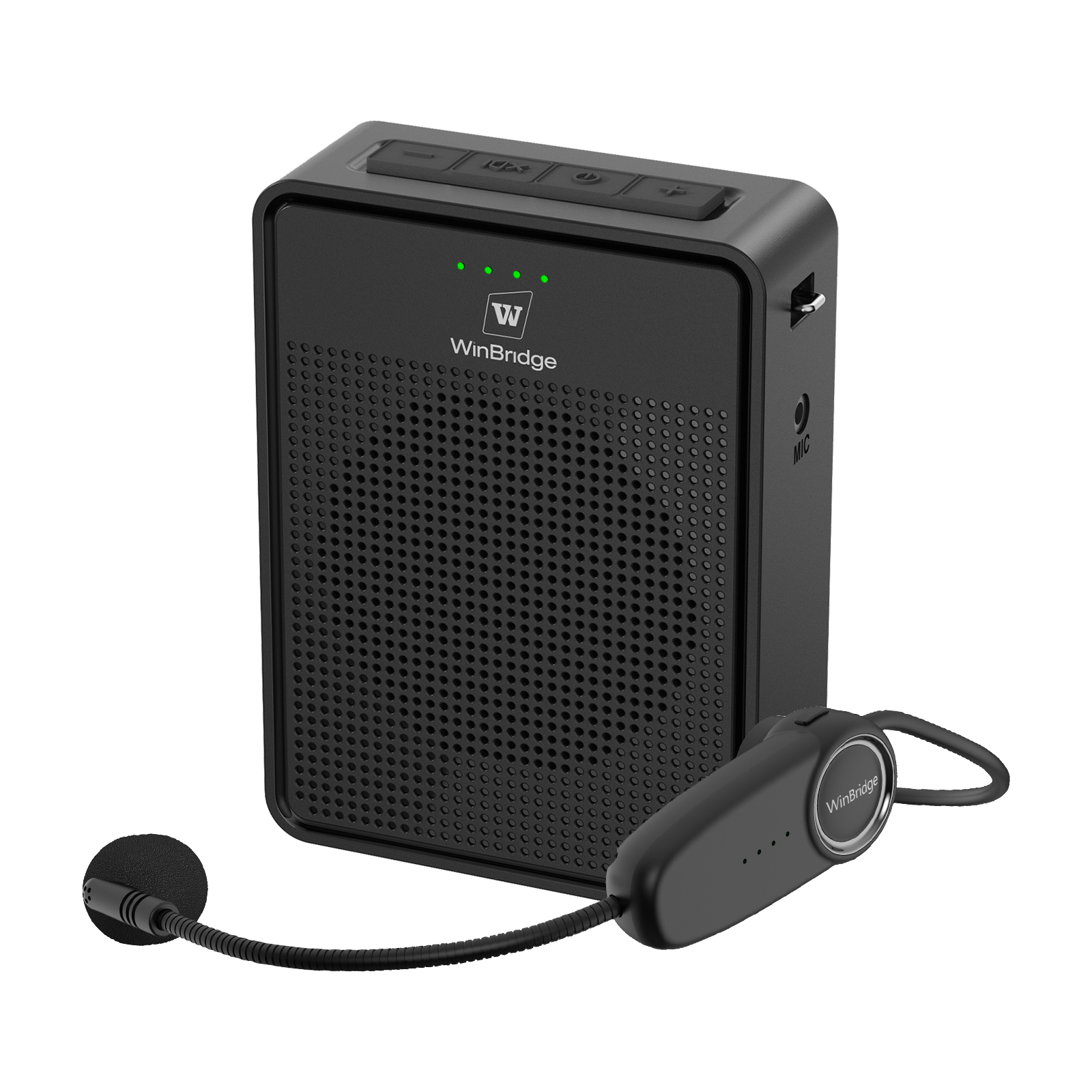 WinBridge B002 Voice Amplifier Wireless Microphone Headset, Portable Microphone and Speaker, 15W Megaphone Speaker with Bluetooth Mic, Personal PA System for Teachers, Classroom, Tour Guide - WinBridge