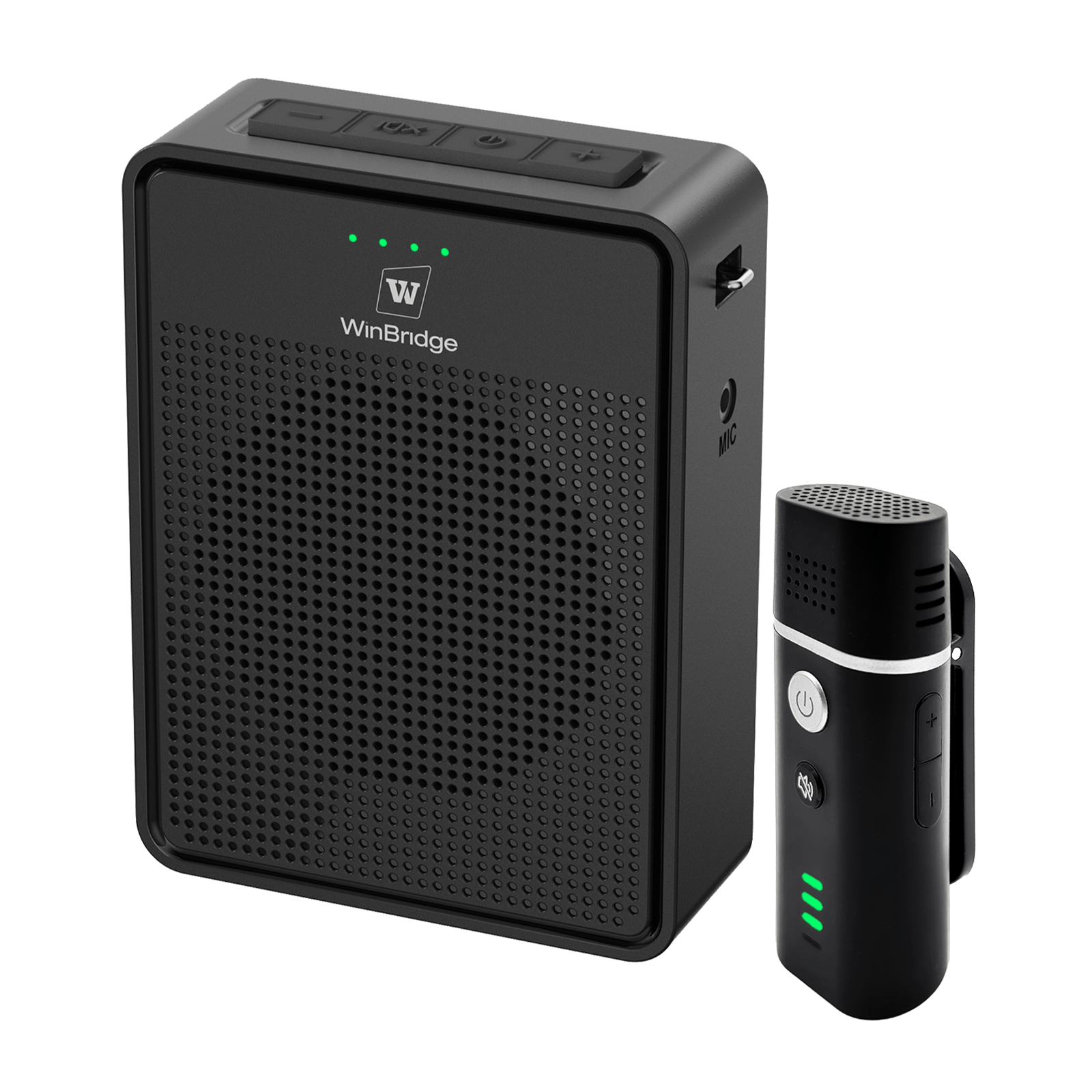 WinBridge B006 Voice Amplifier with Bluetooth Lavalier Microphone, Wireless Portable Microphone with Speaker, Mini Megaphone with Clip on/Lapel Mic for Teachers Classroom Tour Guide Meeting - WinBridge