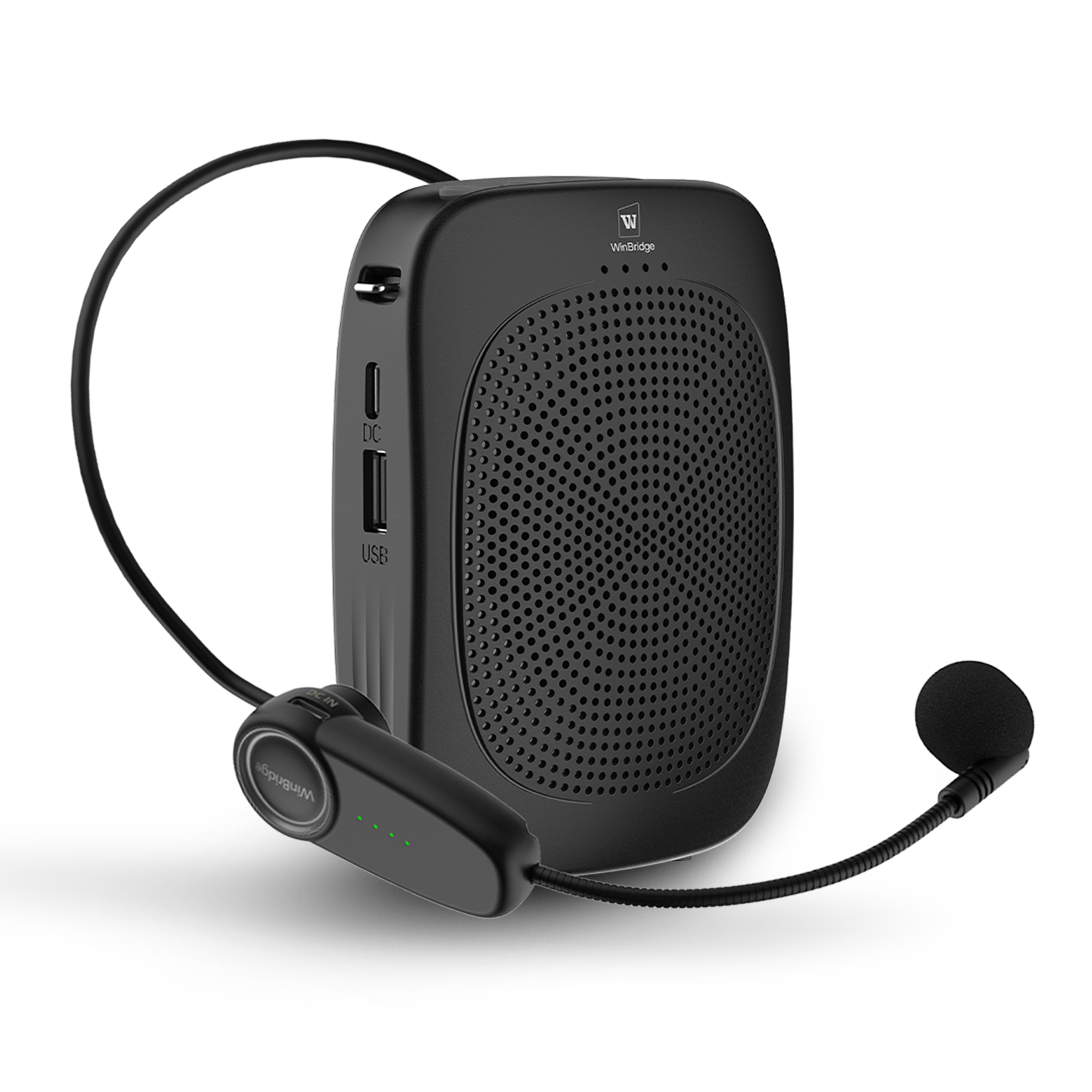 WinBridge C002 Wireless Voice Amplifier with Headset Microphone,Personal Wireless Bluetooth Amplifier with Mic,Teachers Microphone Wireless,Mini Megaphone Speaker,Portable PA System for Classroom - WinBridge