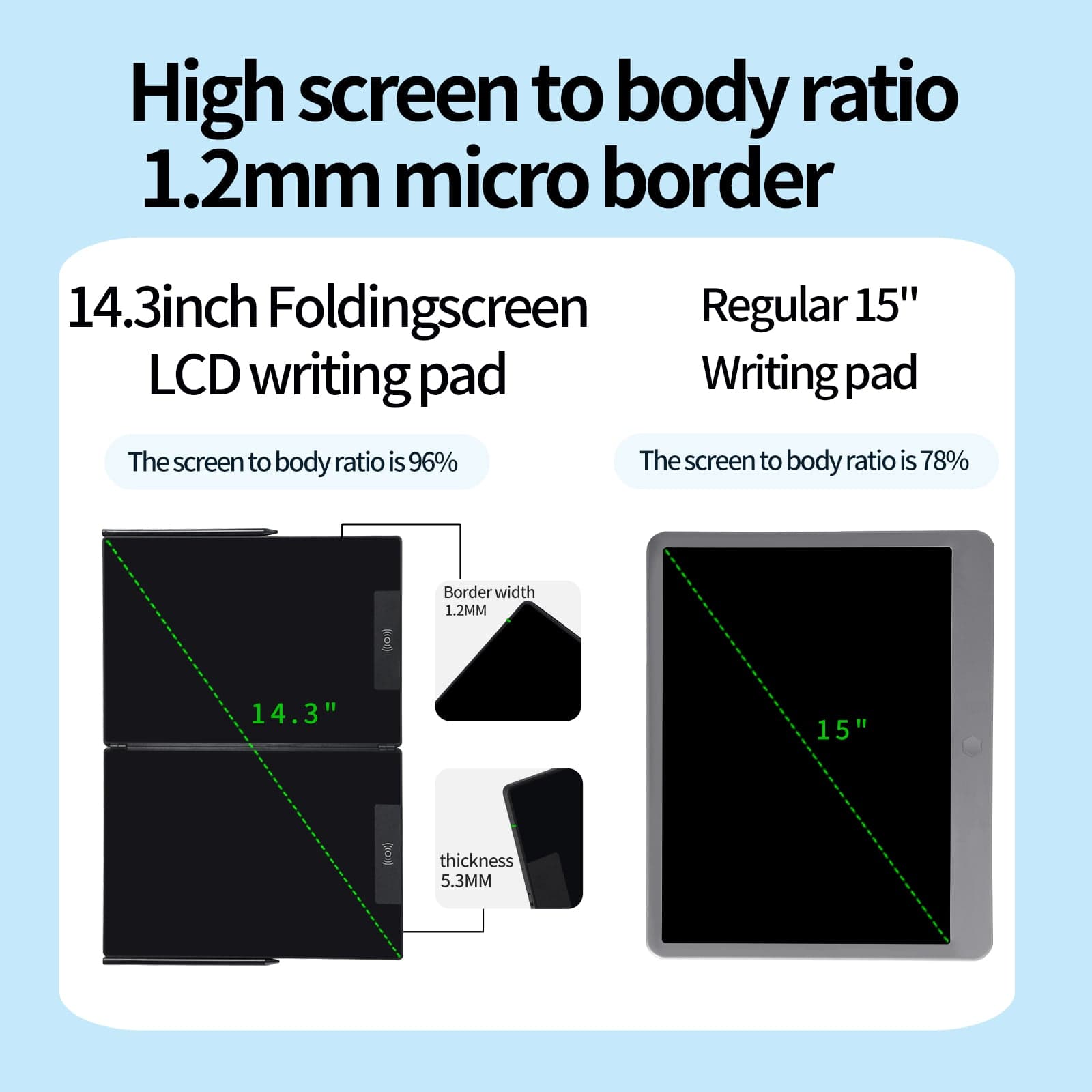 WinBridge Foldable LCD Writing Tablet with Dual Screen - Reusable Notebook 14.3