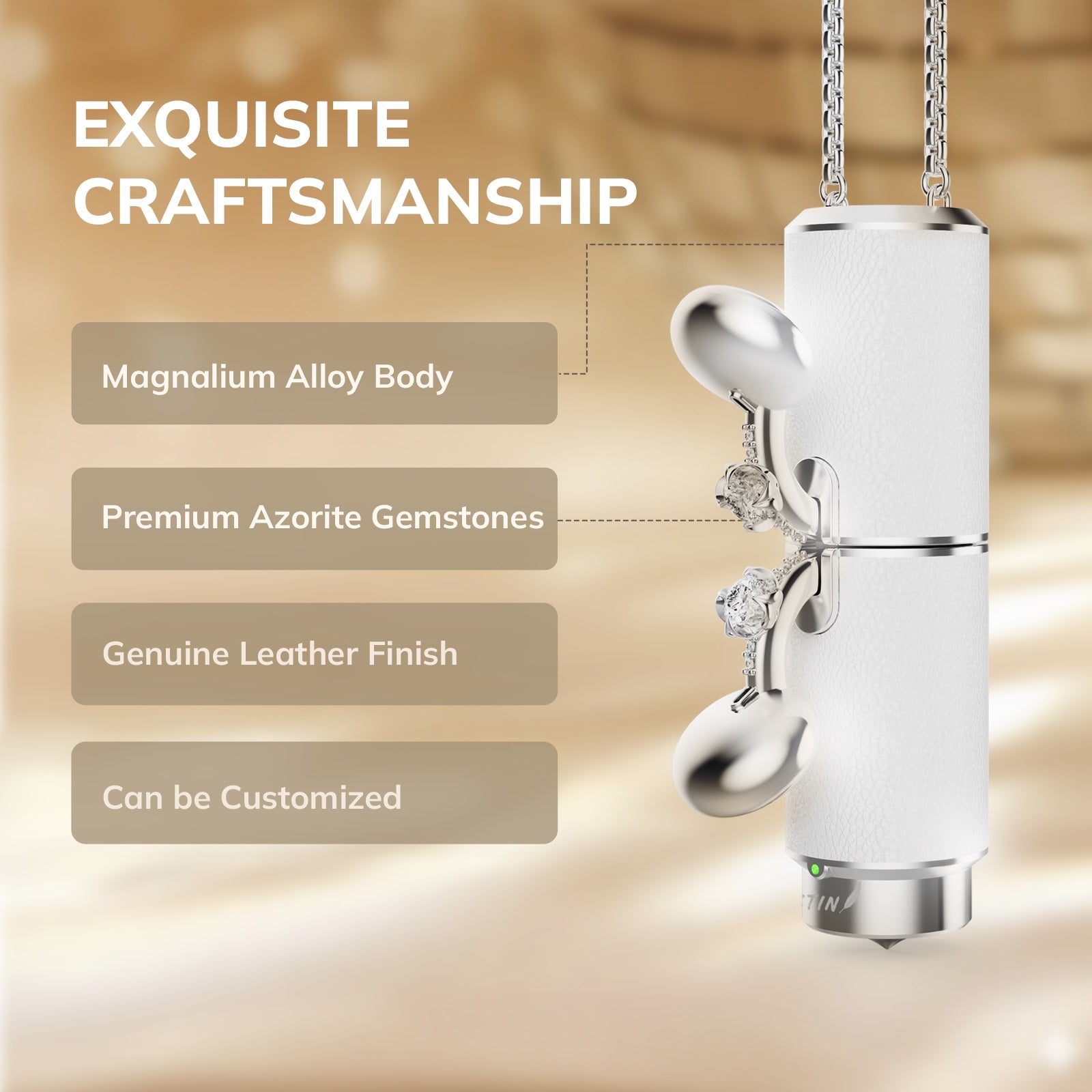 WinBridge Jewelry Semi - In - Ear Bluetooth Earphones with Diamond Earrings, Charging Case & Necklace,Bluetooth 6.0, Hi - Fi Sound, 2 - in - 1 Wearable Fashion Necklace Earbuds - WinBridge