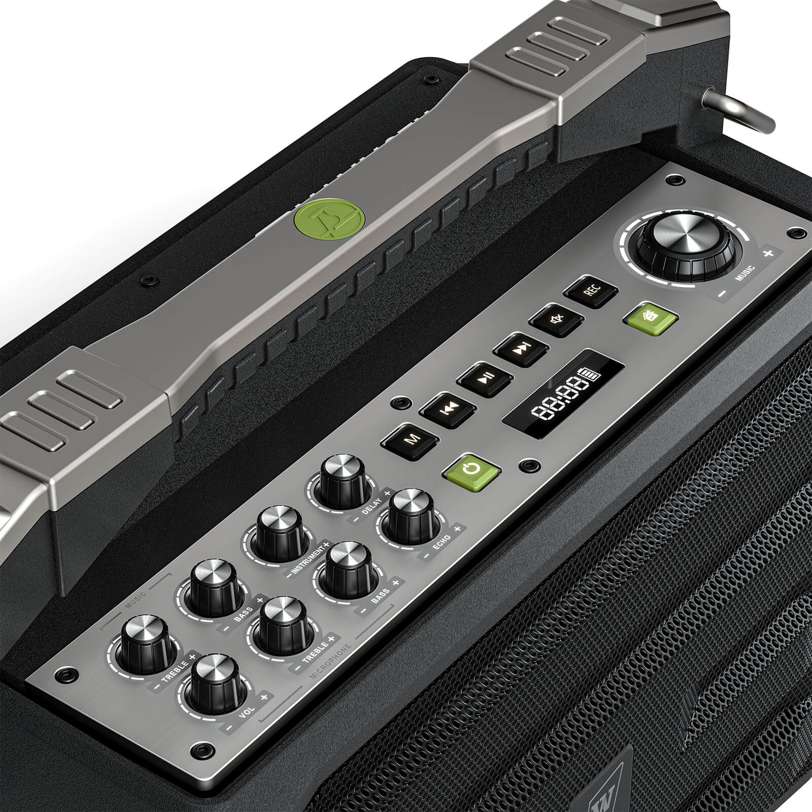 WinBridge K600 200W Portable Bluetooth Party Speaker with 2 Wireless Microphones - IPX4 Waterproof, Karaoke Machine, PA System for Outdoor/Indoor, Big Bass Pro Sound, Voice Amplifier for Teachers - WinBridge