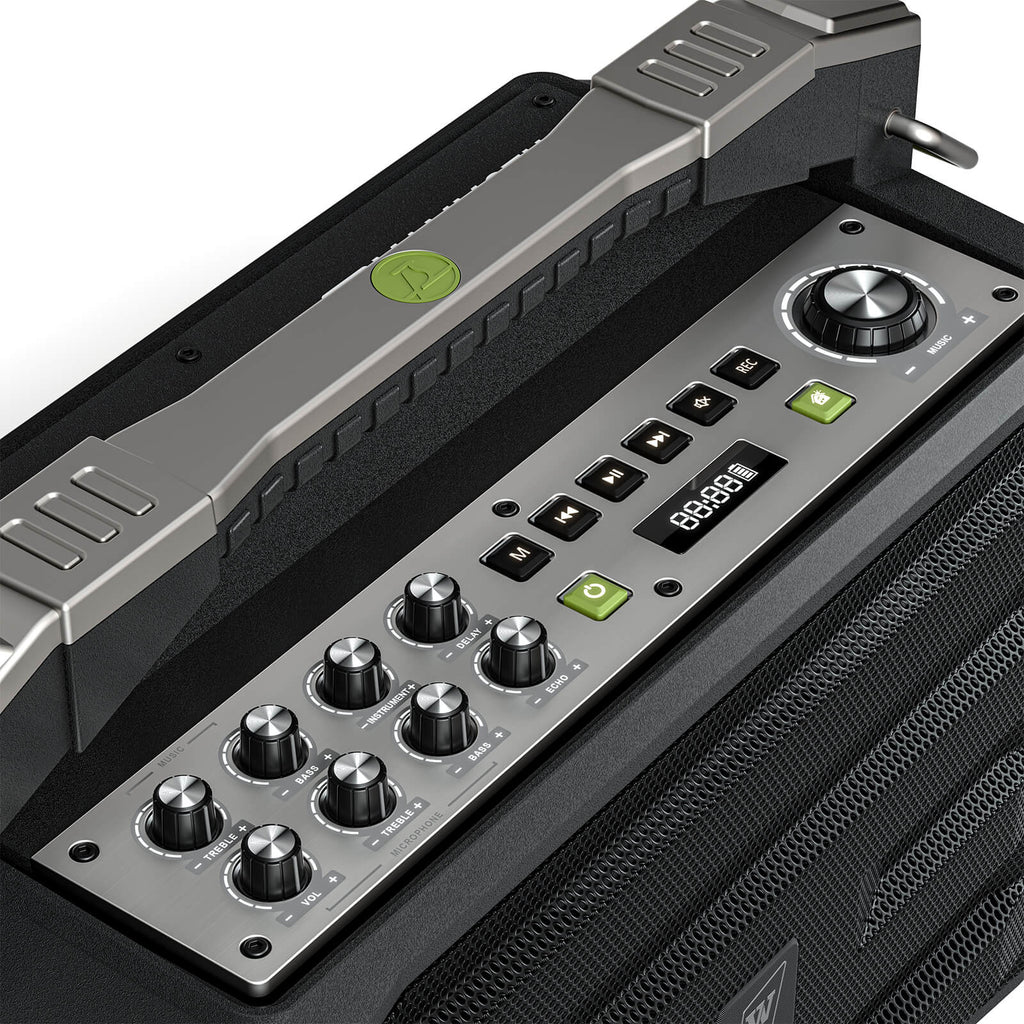 WinBridge K600 200W Portable Bluetooth Party Speaker with 2 Wireless Microphones - IPX4 Waterproof, Karaoke Machine, PA System for Outdoor/Indoor, Big Bass Pro Sound, Voice Amplifier for Teachers - WinBridge