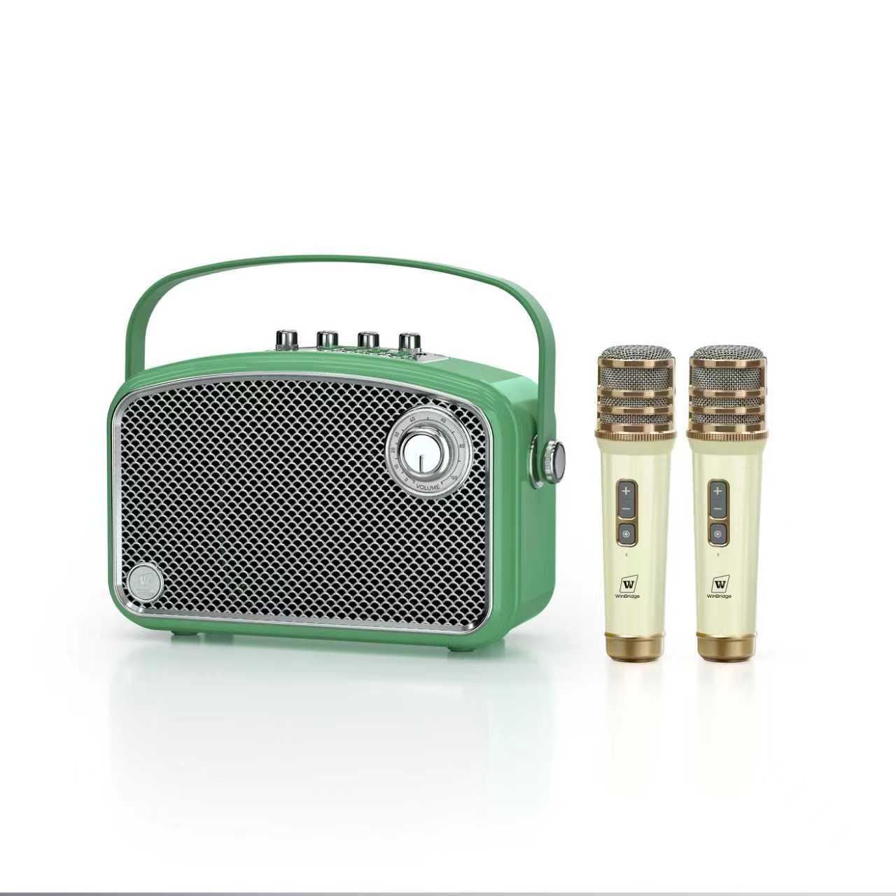 WinBridge L200 Karaoke Machine with 2 UHF Wireless Microphones, 70W Bluetooth Speaker with Bass/Trable/Echo Adjustment, Portable Pa System for Adults, Teachers, Public Speaking, Events - WinBridge