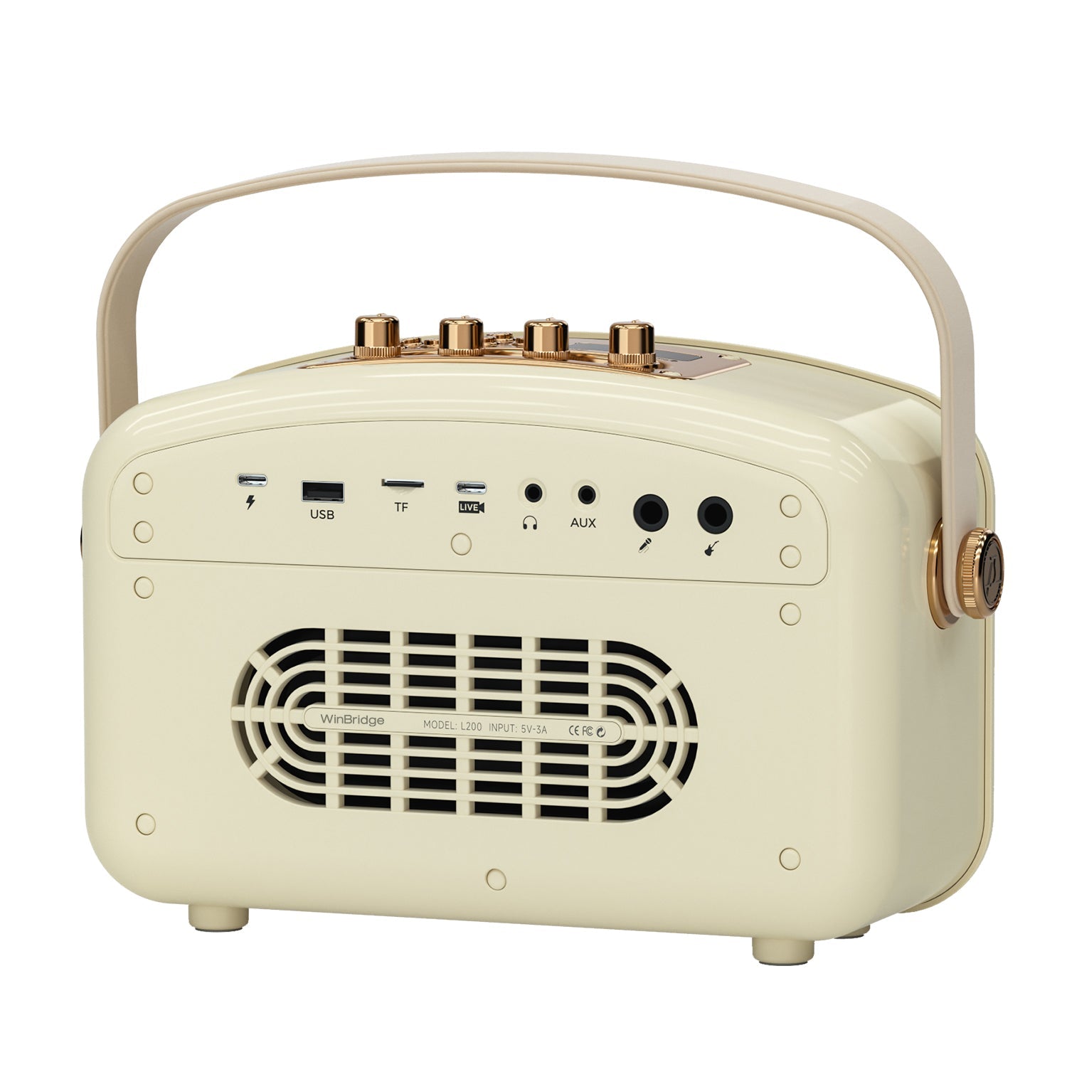 WinBridge L200 Karaoke Machine with 2 UHF Wireless Microphones, 70W Bluetooth Speaker with Bass/Trable/Echo Adjustment, Portable Pa System for Adults, Teachers, Public Speaking, Events - WinBridge