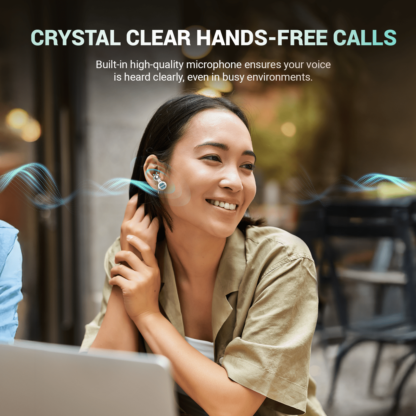 WinBridge LUX02 Fashion Bee Design Bluetooth Earbuds for Women, Silver & Emerald Semi - in - Ear, Open - Ear Comfort, Bluetooth 6.0, Clear Calls - WinBridge