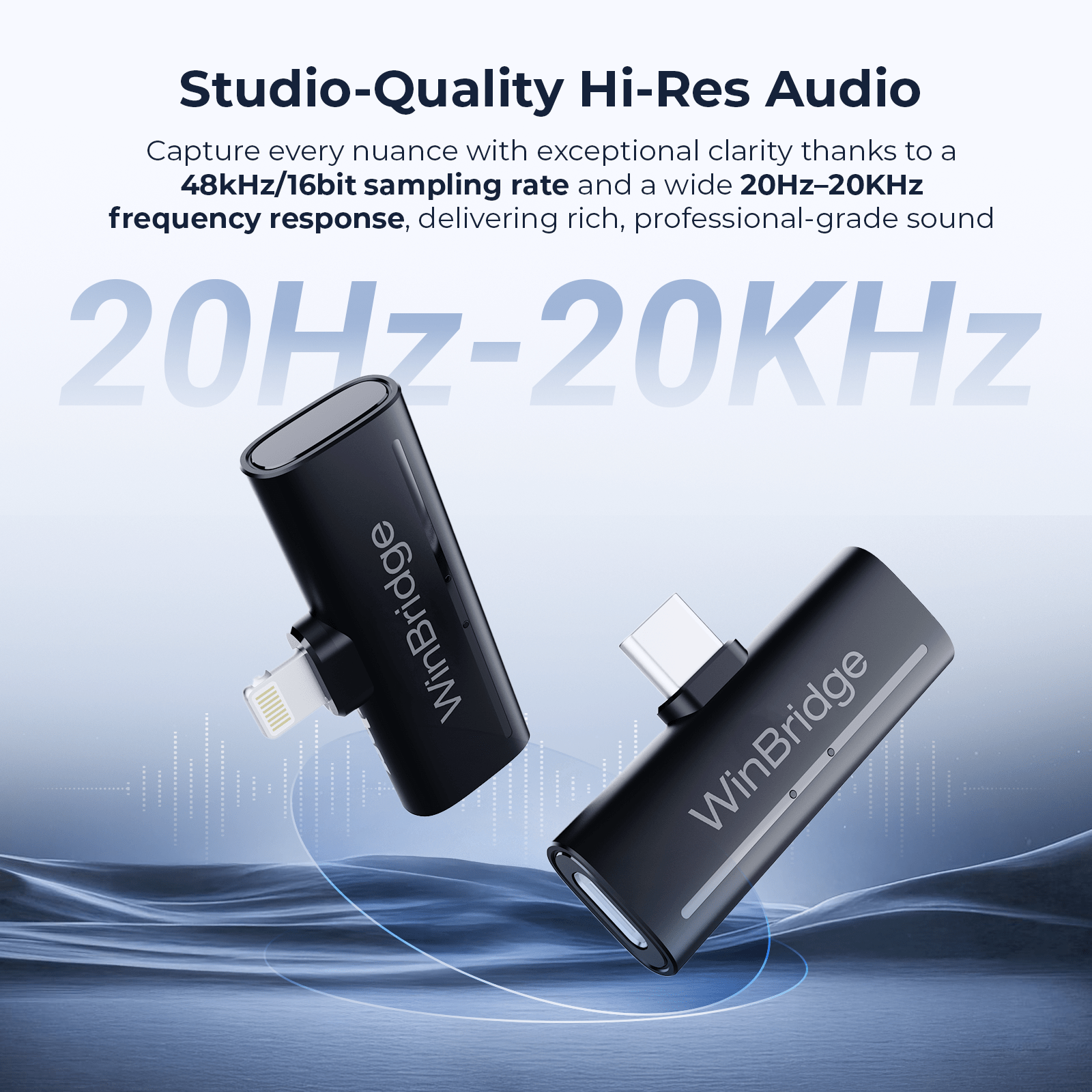 WinBridge M31 Wireless Lavalier Microphone, 2.4G Clip - On Lapel Mic with ANC, 48KHz HD Recording, 21H Battery for iPhone, Android, Camera, YouTube, TikTok, Vlogging, Live Streaming - WinBridge