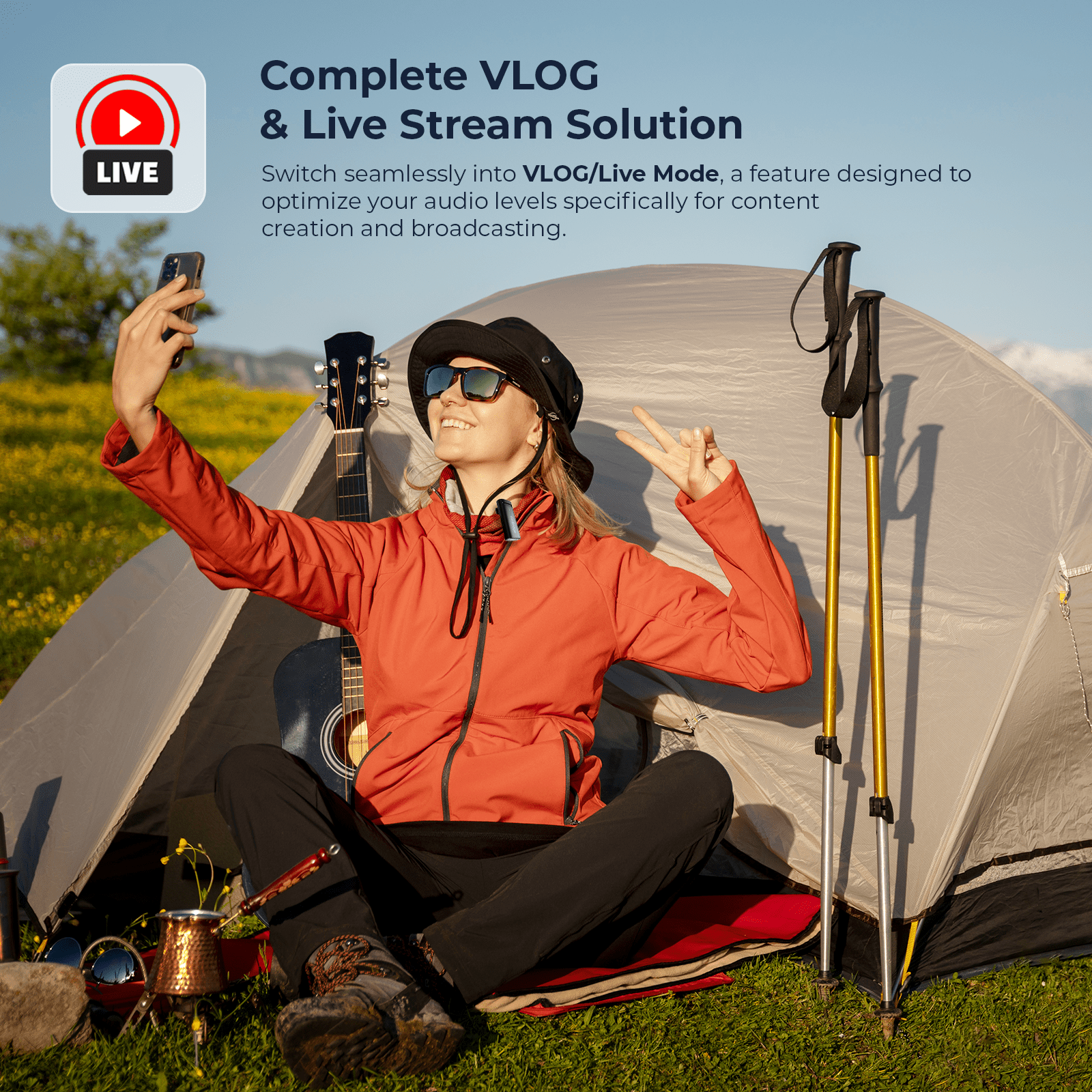 WinBridge M31 Wireless Lavalier Microphone, 2.4G Clip - On Lapel Mic with ANC, 48KHz HD Recording, 21H Battery for iPhone, Android, Camera, YouTube, TikTok, Vlogging, Live Streaming - WinBridge