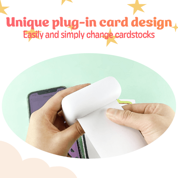 WinBridge Mini Card Printer, Portable Bluetooth Thermal Printer, Small Instant Pocket Phone Printer for DIY Card stock, Greeting Cards, Bookmark, Label - WinBridge