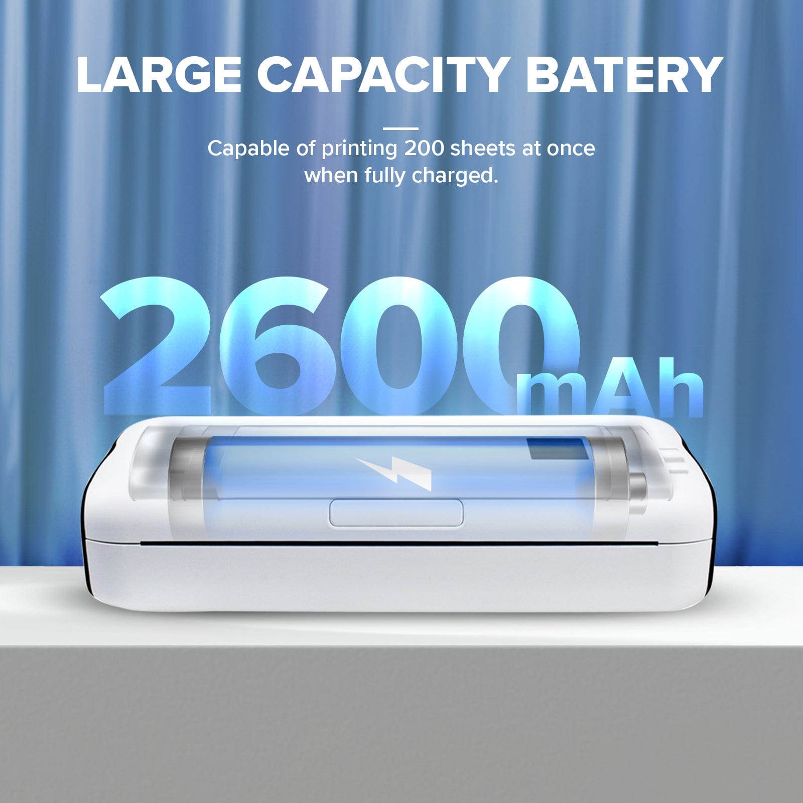 WinBridge Portable Bluetooth Mini Printer Support A4&A5 Thermal Paper, Compatible with iOS, Android & Laptop for Office, Home, School - WinBridge