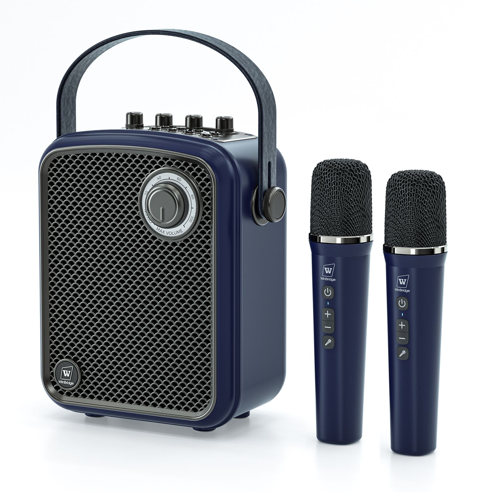 WinBridge S100 Pro Voice Amplifier with 2 Wireless Microphones, 70W Portable Bluetooth Speaker with Mic, Small PA Speaker System, Karaoke Machine for Teachers, Public Speaking, Events, Singing - WinBridge